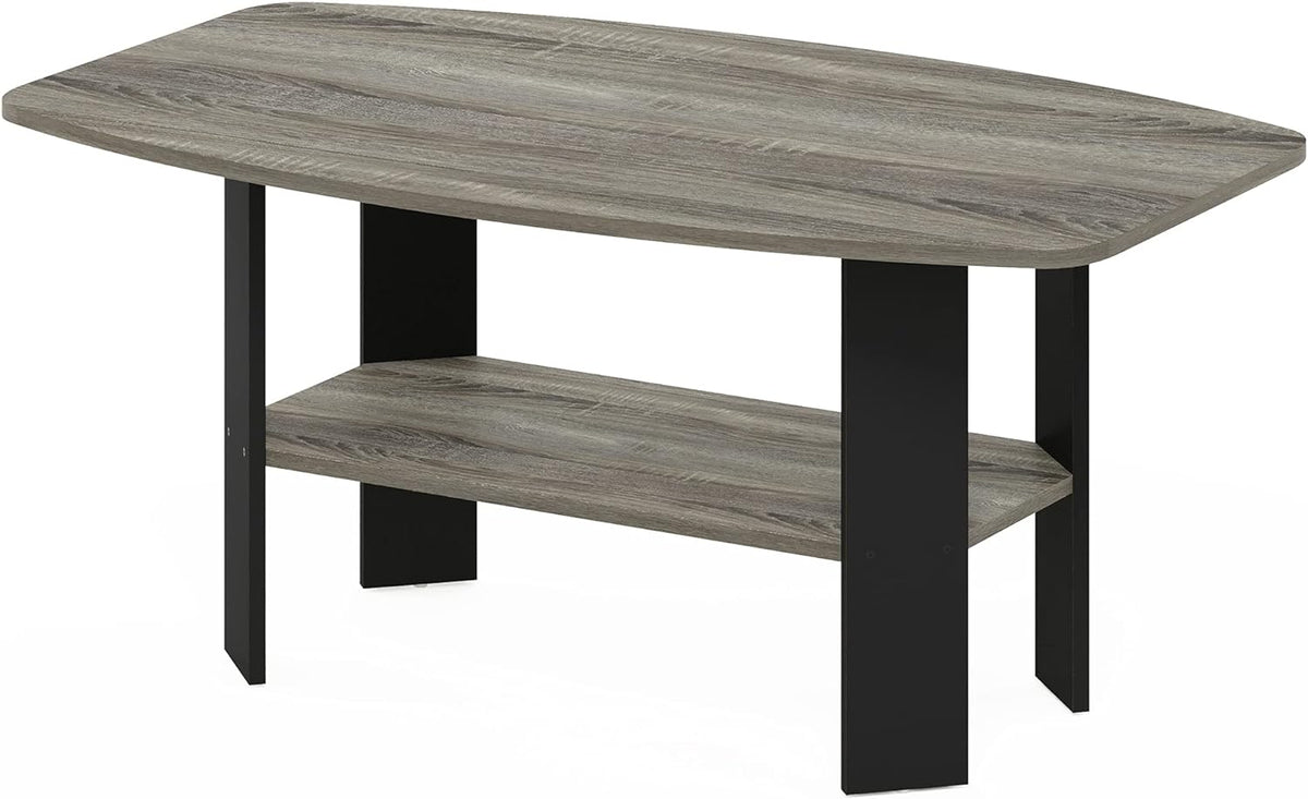 Furinno Simple Design Coffee Table, French Oak Grey/Black