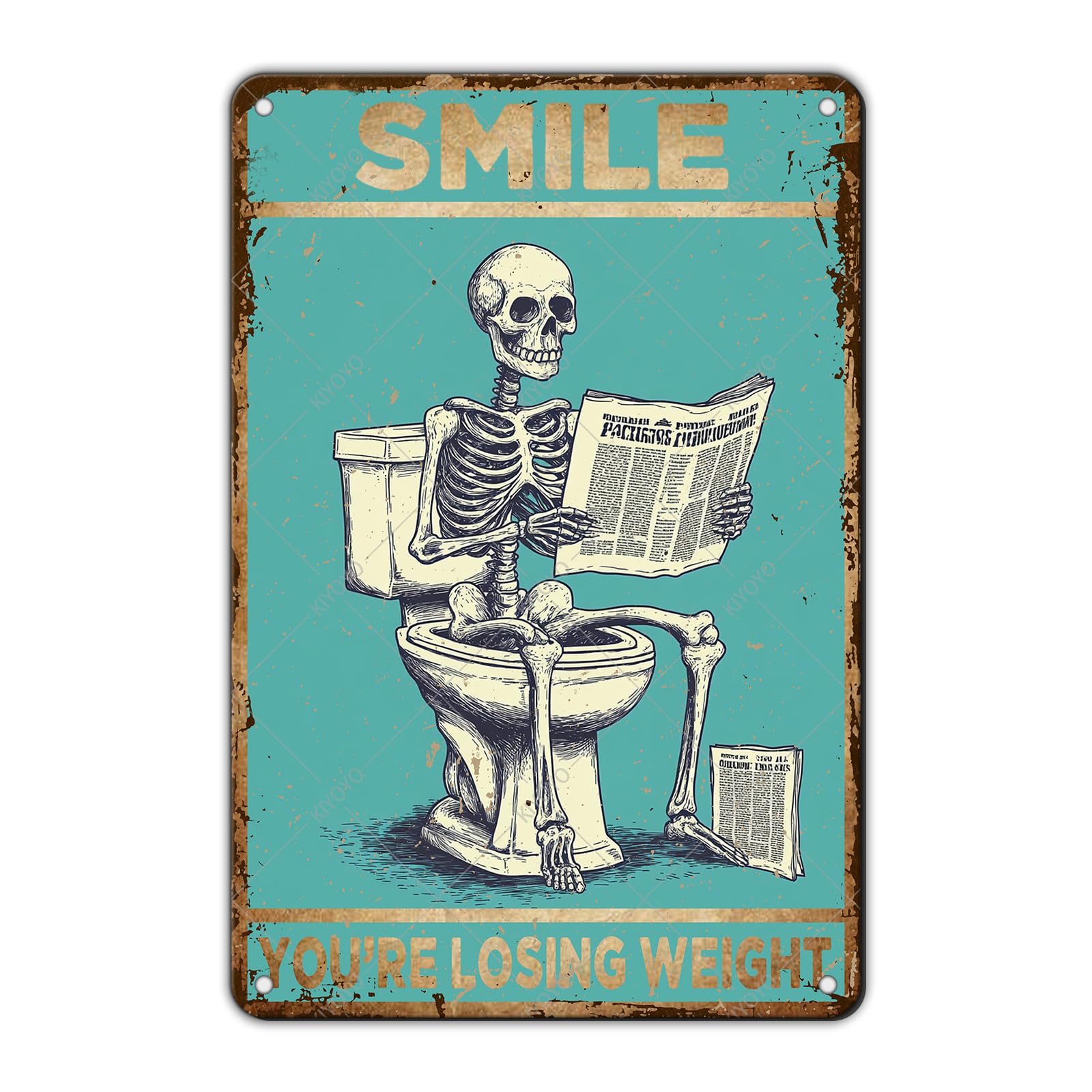 Funny Bear Metal Tin Sign Black and White Bathroom Vintage Bathroom Signs Restroom Wall Decor 12x8 Inch
