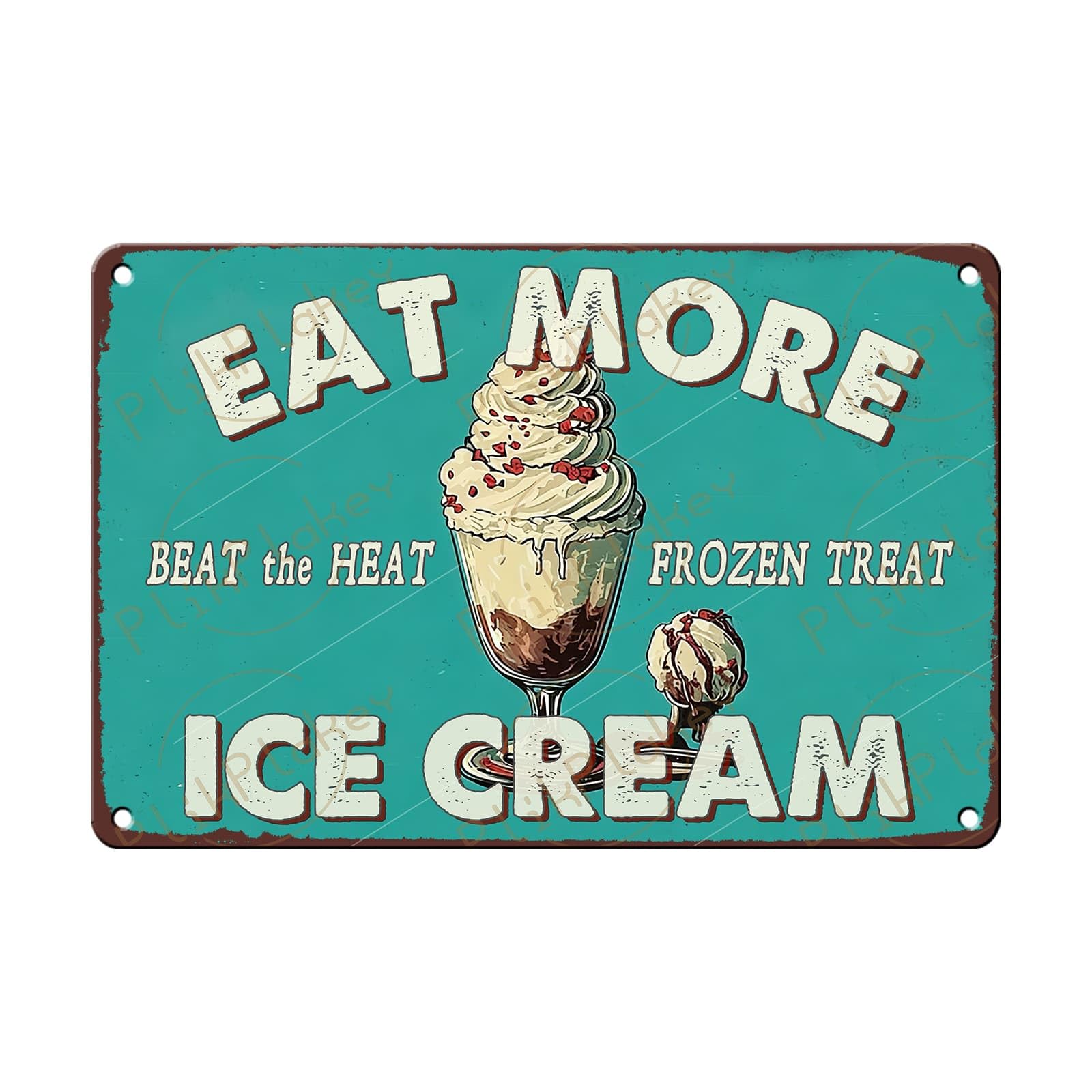 Vintage Metal Tin Sign Ice Cream Retro Sweet Food Diner Wall Decor Kitchen Cafe Bar Club Home Kids Room Living Room Dessert Store Hotel Poster 12x8 Inch
