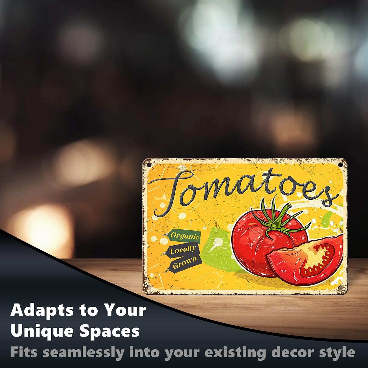 Tomato Vegetable Metal Tin Sign Vintage Garden Fresh Wall Art for Home Kitchen Bar Cafe Office 8x12Inch