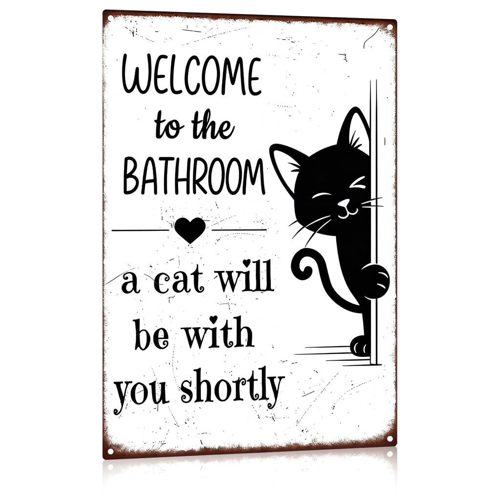 Madewell Living Funny Highland Cow Metal Tin Sign, Are You Pooping, Rustic Farmhouse Wall Decor for Bathroom, Western Bathroom Art with Humorous Quote, 8x12 Inch