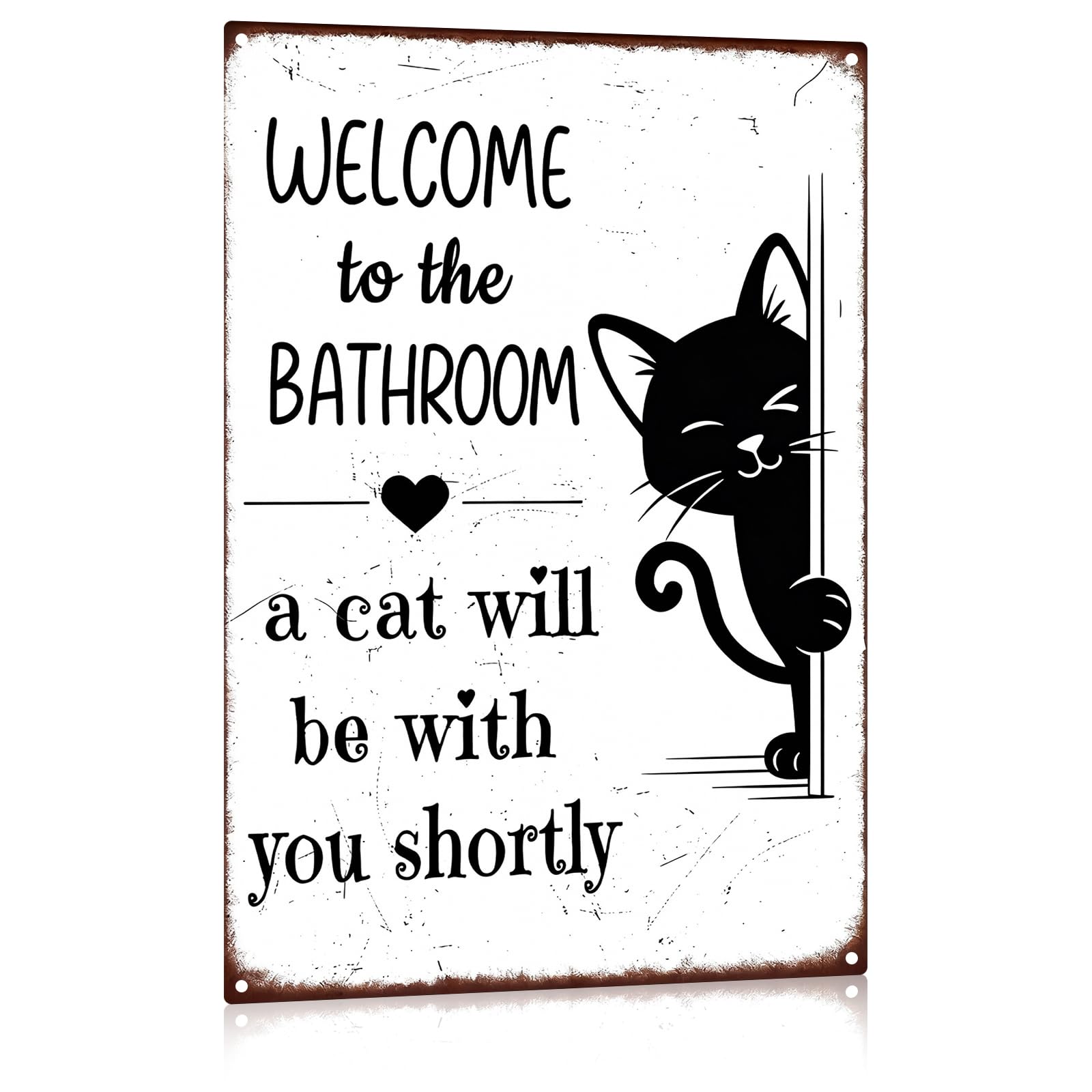 Madewell Living Funny Highland Cow Metal Tin Sign, Are You Pooping, Rustic Farmhouse Wall Decor for Bathroom, Western Bathroom Art with Humorous Quote, 8x12 Inch