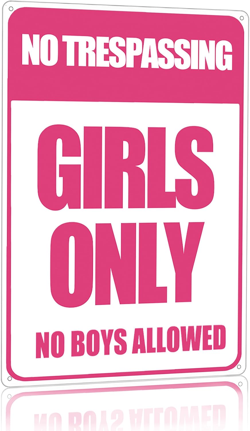 Smilelife Girls Gifts Funny Only Sign No Trespassing No Boys Allowed Tin Sign for Room Bedroom Dorm Wall Decor 8 X 12 Inch (3010)