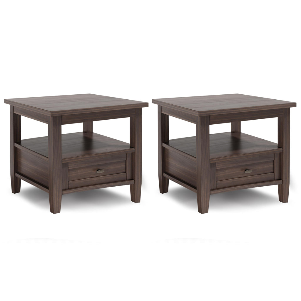 SIMPLIHOME Warm Shaker Solid Wood 20 inch Wide Rectangle Transitional End Side Table in Light Golden Brown for the Living Room and Bedroom