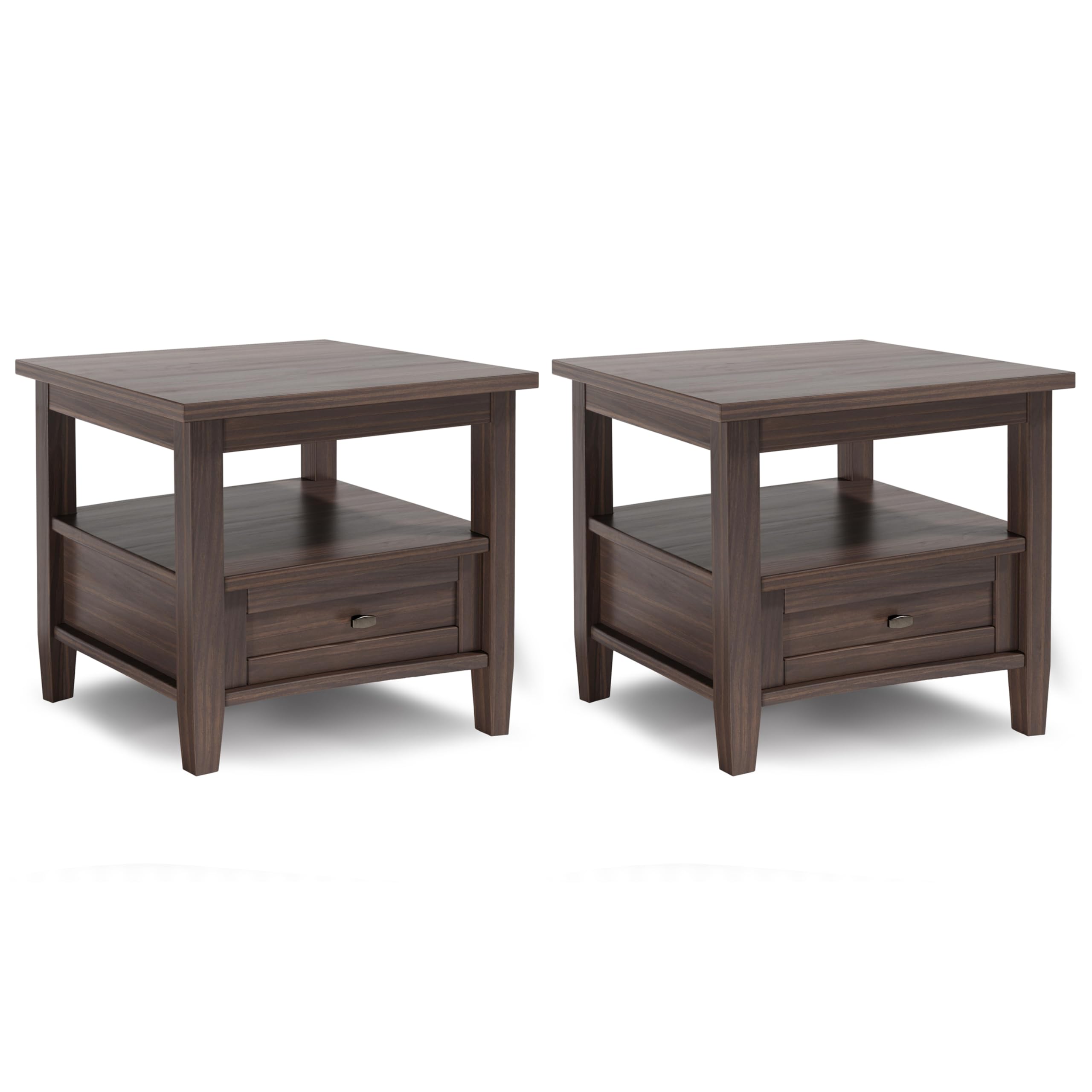 SIMPLIHOME Warm Shaker Solid Wood 20 inch Wide Rectangle Transitional End Side Table in Light Golden Brown for the Living Room and Bedroom
