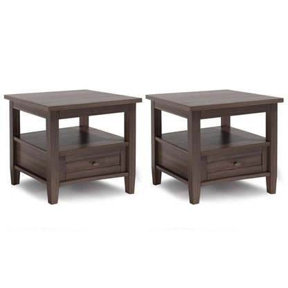 SIMPLIHOME Warm Shaker Solid Wood 20 inch Wide Rectangle Transitional End Side Table in Light Golden Brown for the Living Room and Bedroom