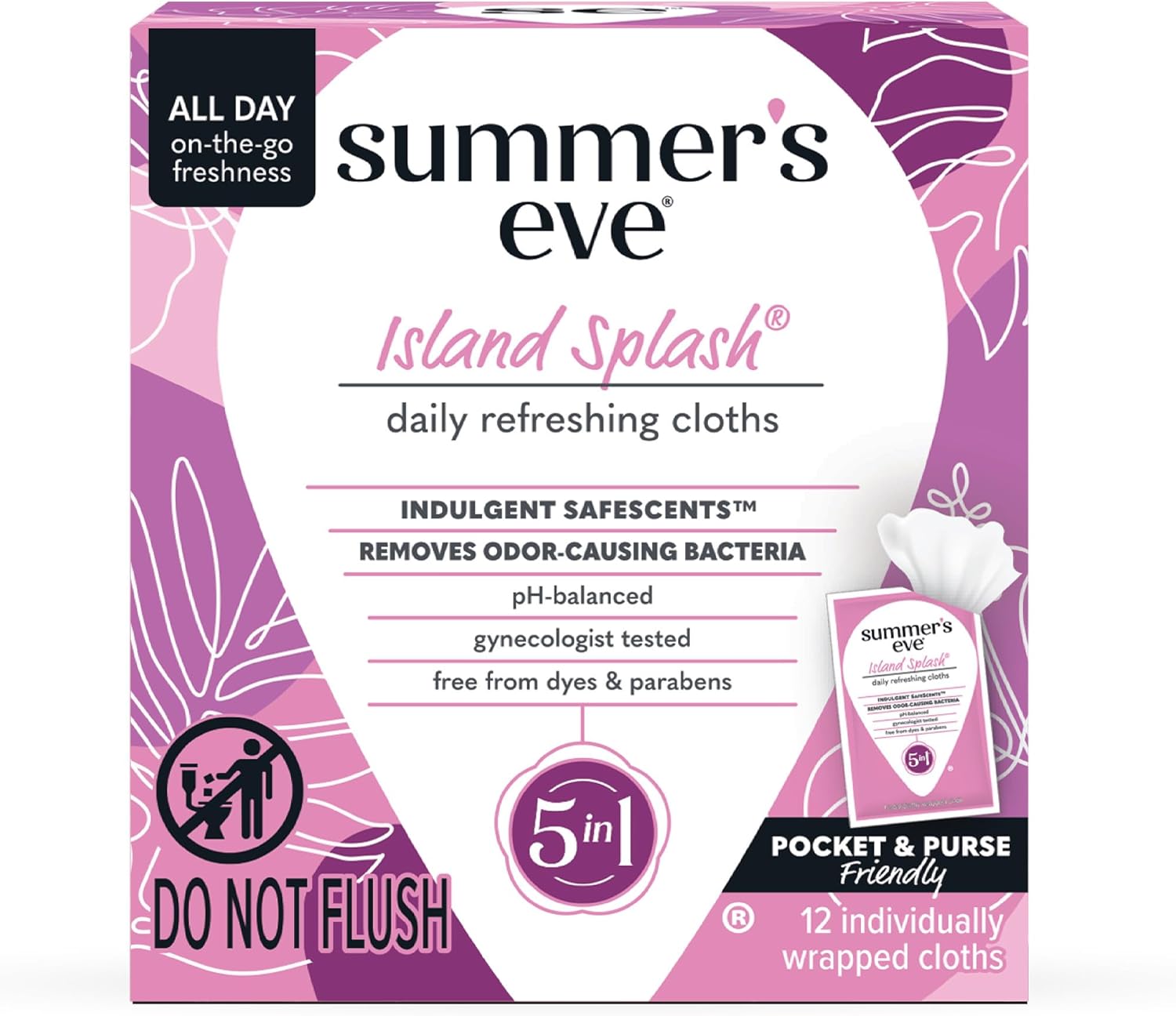 Summer's Eve Amber Nights Feminine Wipes, with Gentle pH-Balanced Formula Designed to Remove Odor, Individually Wrapped Wipes, 12 Count