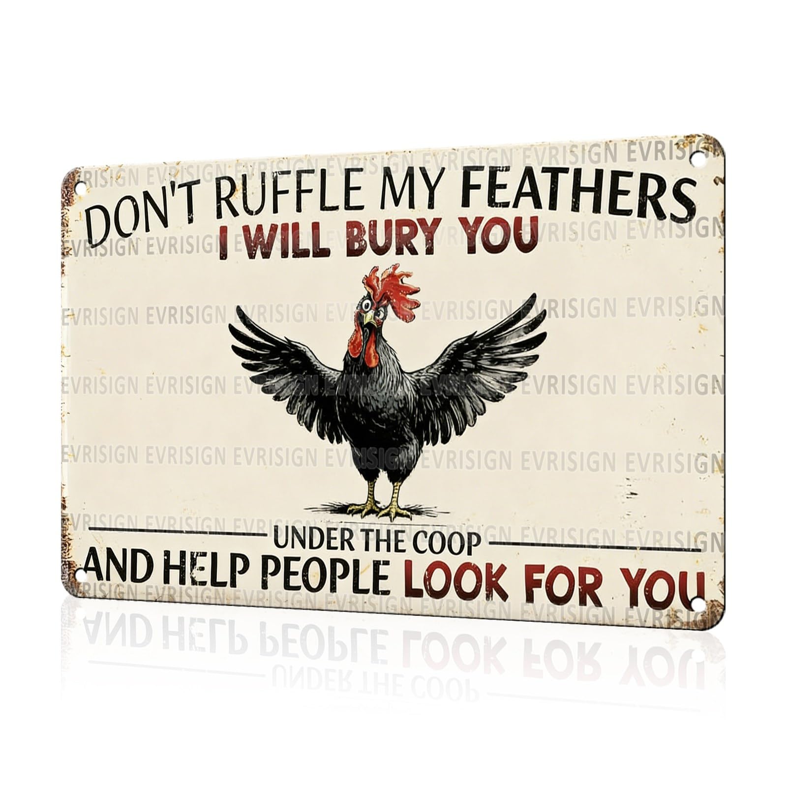Funny Chicken Faith & Farmhouse Gifts Just A Girl Who Loves Jesus&Chickens Vintage Tin Sign for Farm Kitchen Garden or Cottage Wall 8x12Inch