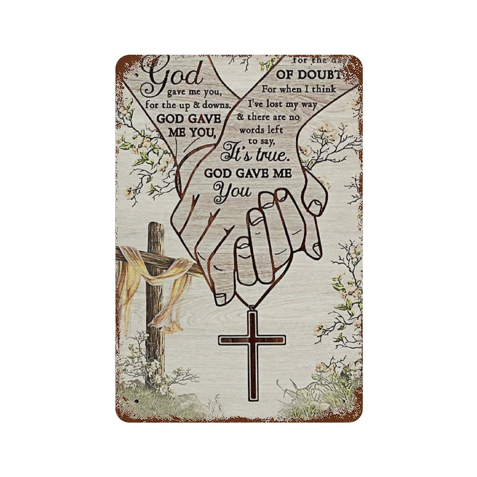Retro Vintage Metal Tin Sign God Bless Our Home Funny Gift for Him Or Her Home Novelty Sign Poster for Home Garden Kitchen Bar Cafe Restaurant Garage Wall Decor 12x8 Inch