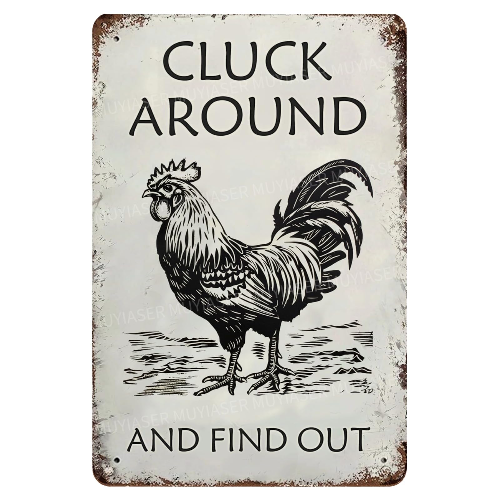 Metal Sign Easily Distracted By Cats & Garden Vintage Retro Aluminum Tin Sign for Garden, Kitchen, Office, Home, Bar, Cafe Decor 8x12 Inch