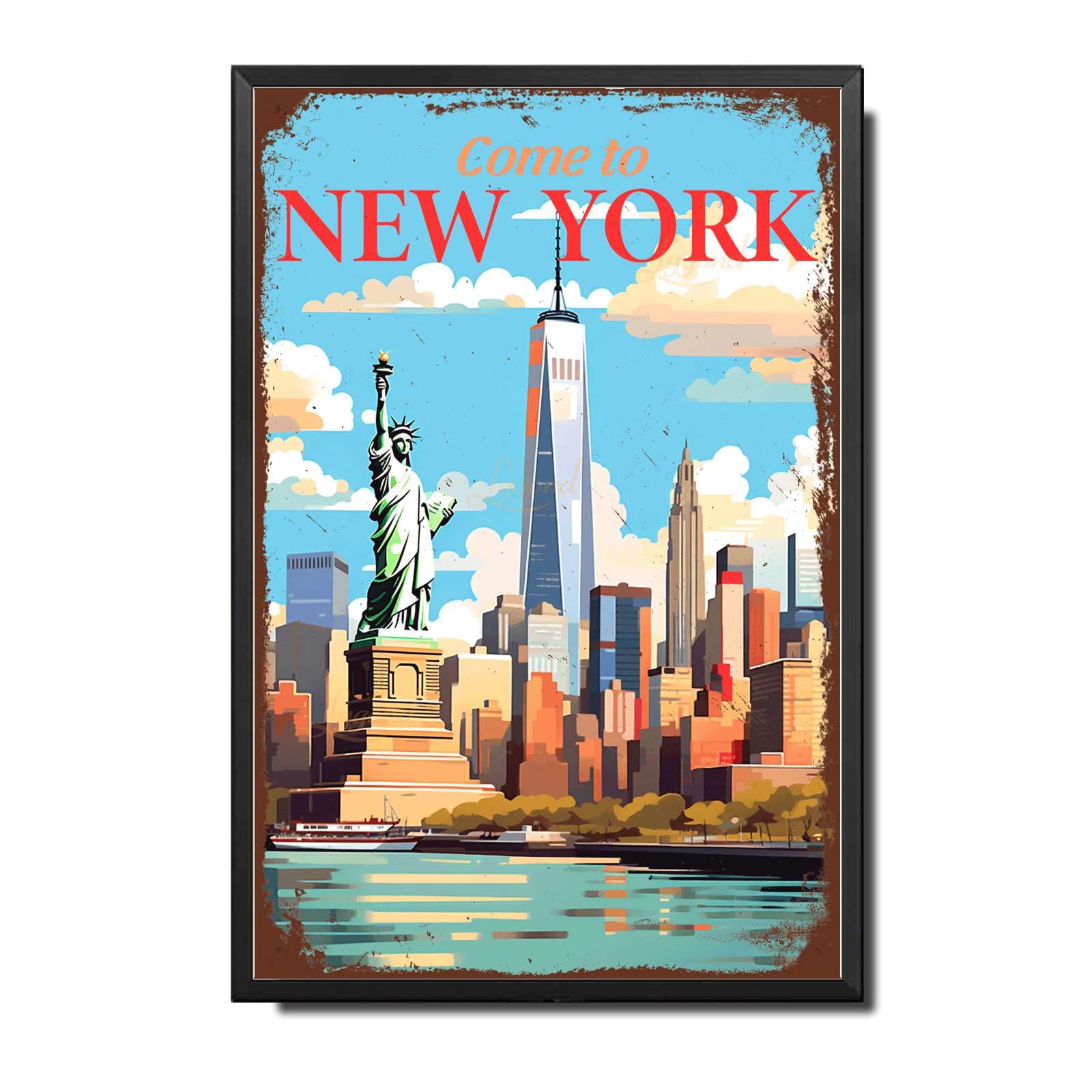 Lygond Metal Sign Tin Sign Vintage Wall Art Come to Chicago Travel Greenhouse Decor for Gift 8×12 Inches
