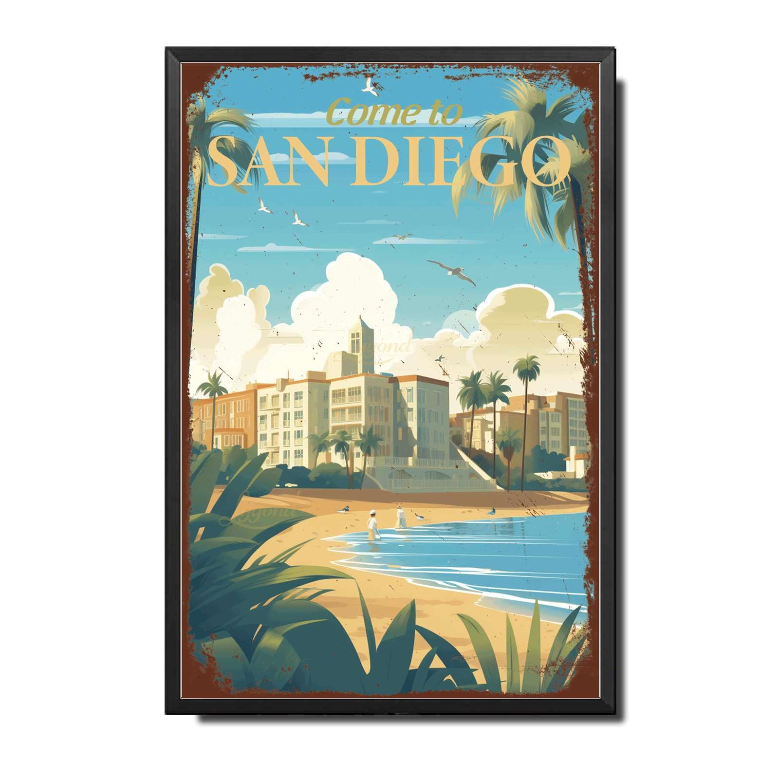 Lygond Metal Sign Tin Sign Vintage Wall Art Come to Chicago Travel Greenhouse Decor for Gift 8×12 Inches