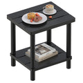 LEJANEOYE Outdoor Side Table, 2-Tier Small Outdoor Table for Patio, Adirondack Side Tables for Outside or Indoor, Bamboo End Table for Pool, Porch, Weather Resistant Easy Maintenance-Black