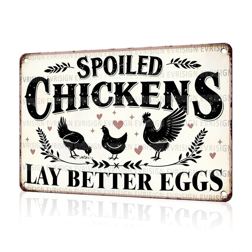 Funny Chicken Faith & Farmhouse Gifts Just A Girl Who Loves Jesus&Chickens Vintage Tin Sign for Farm Kitchen Garden or Cottage Wall 8x12Inch