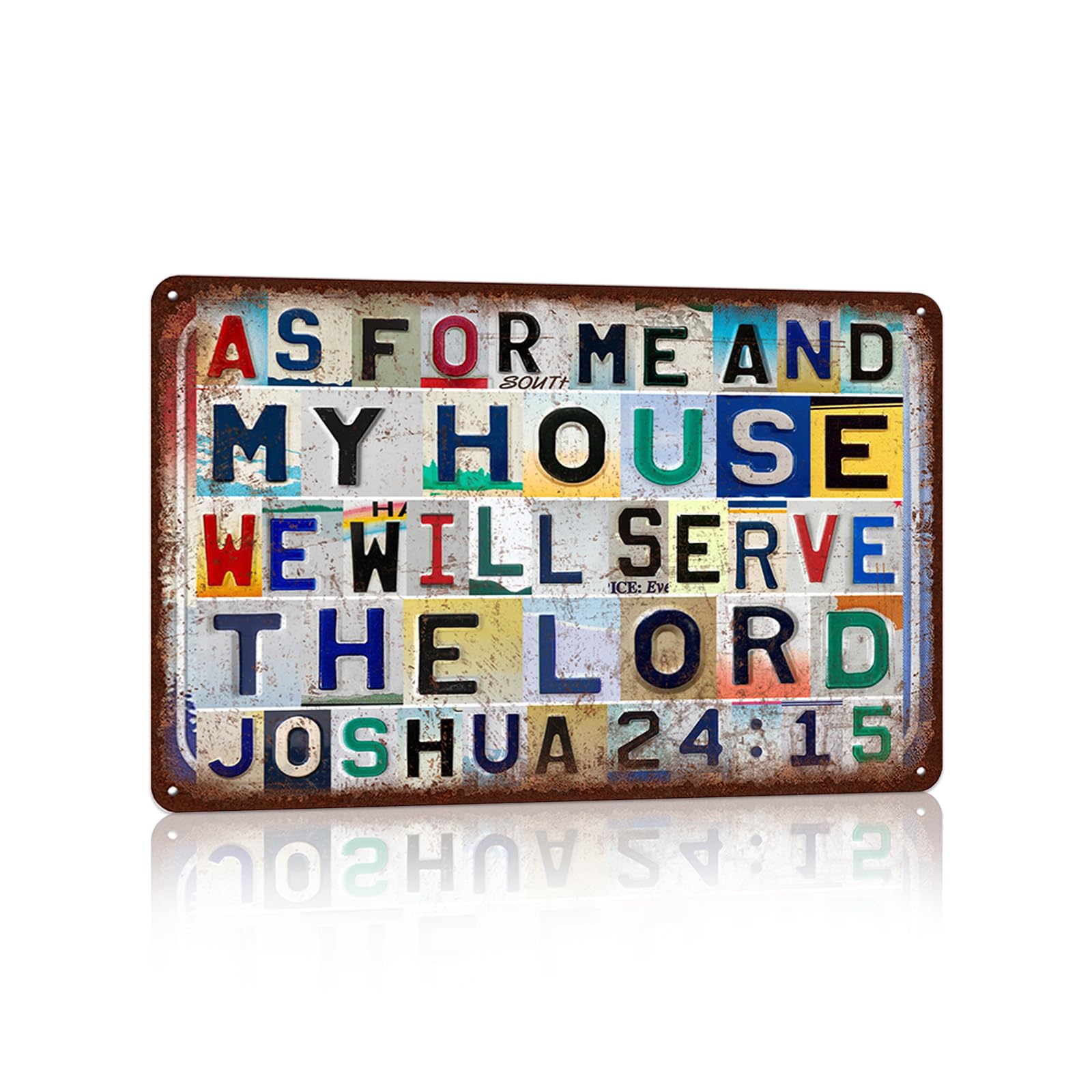 Vintage God Is Within You Wall Decor Biblical Quotation Metal Tin Signs for Bedroom Office Prayer Room,12x8 inch