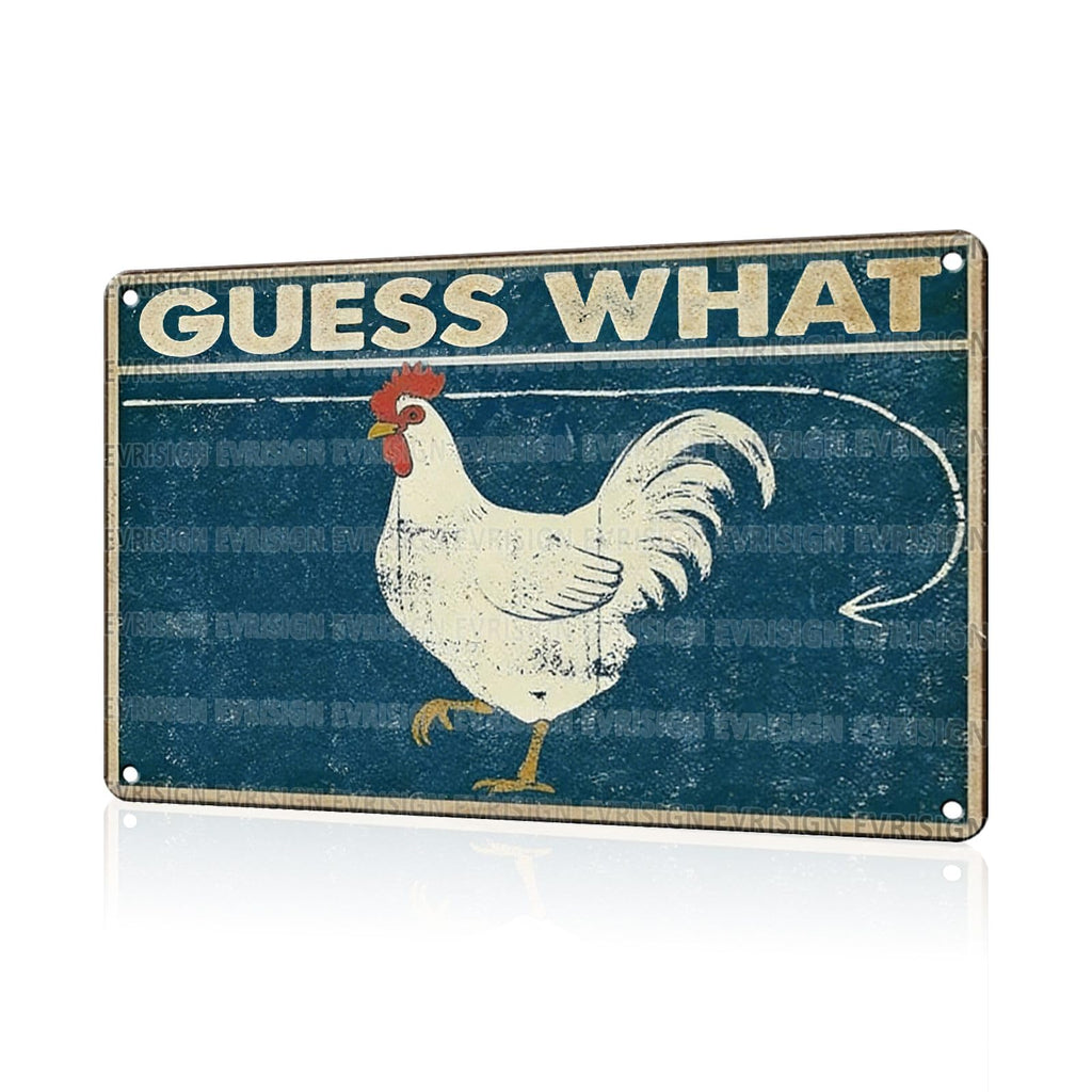Funny Chicken Faith & Farmhouse Gifts Just A Girl Who Loves Jesus&Chickens Vintage Tin Sign for Farm Kitchen Garden or Cottage Wall 8x12Inch
