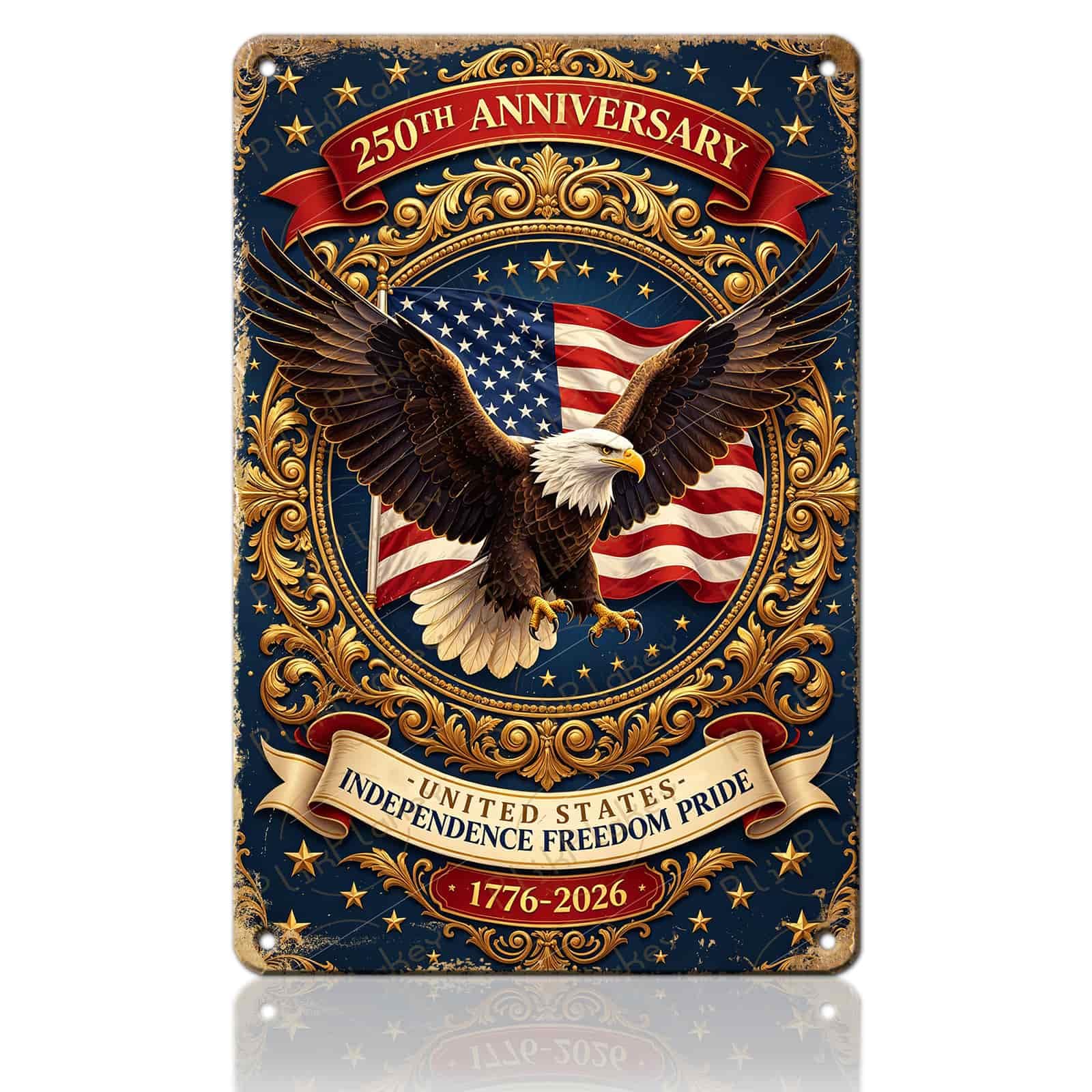 Patriotic 4th of July Tin Sign Happy Independence Day Popsicle Wall Art Vintage Retro Home Decor for Bar Living Room Bedroom Cafe Decoration 12x8 Inch