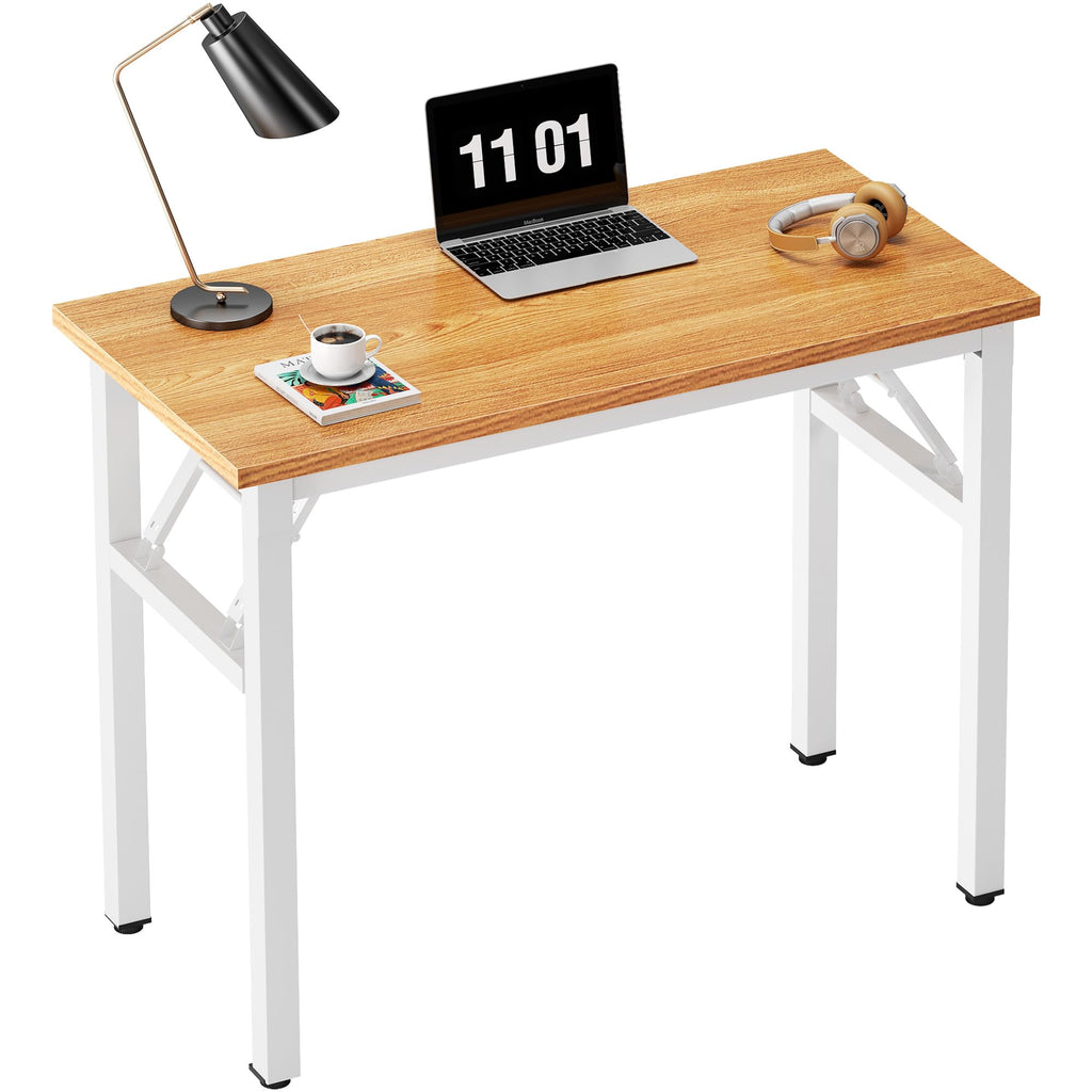 Need Folding Desk, 54 inch Large Computer Desk for Home Office, No Install Needed Study Student Writing Table Desk Workstation, Rustic Brown