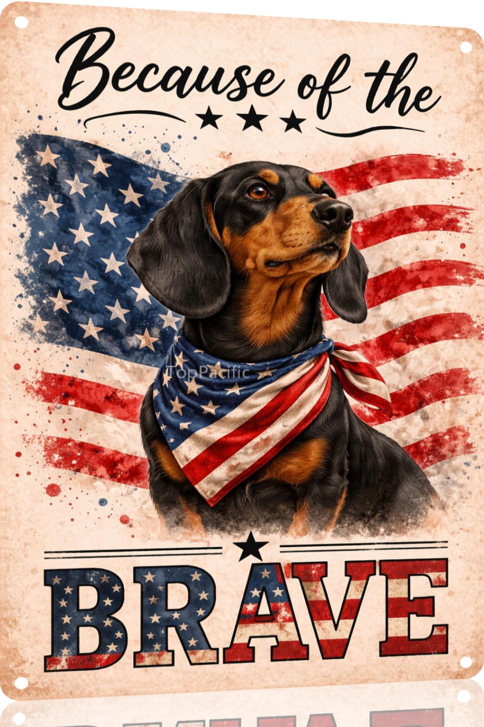 Patriotic Brittany-Spaniel Funny Tin Sign 12x8 Inch Vintage Metal Wall 4th of July Independence Day Art Retro Humor for Bathroom Kitchen Bedroom Room Home Gift Decoration(58978)
