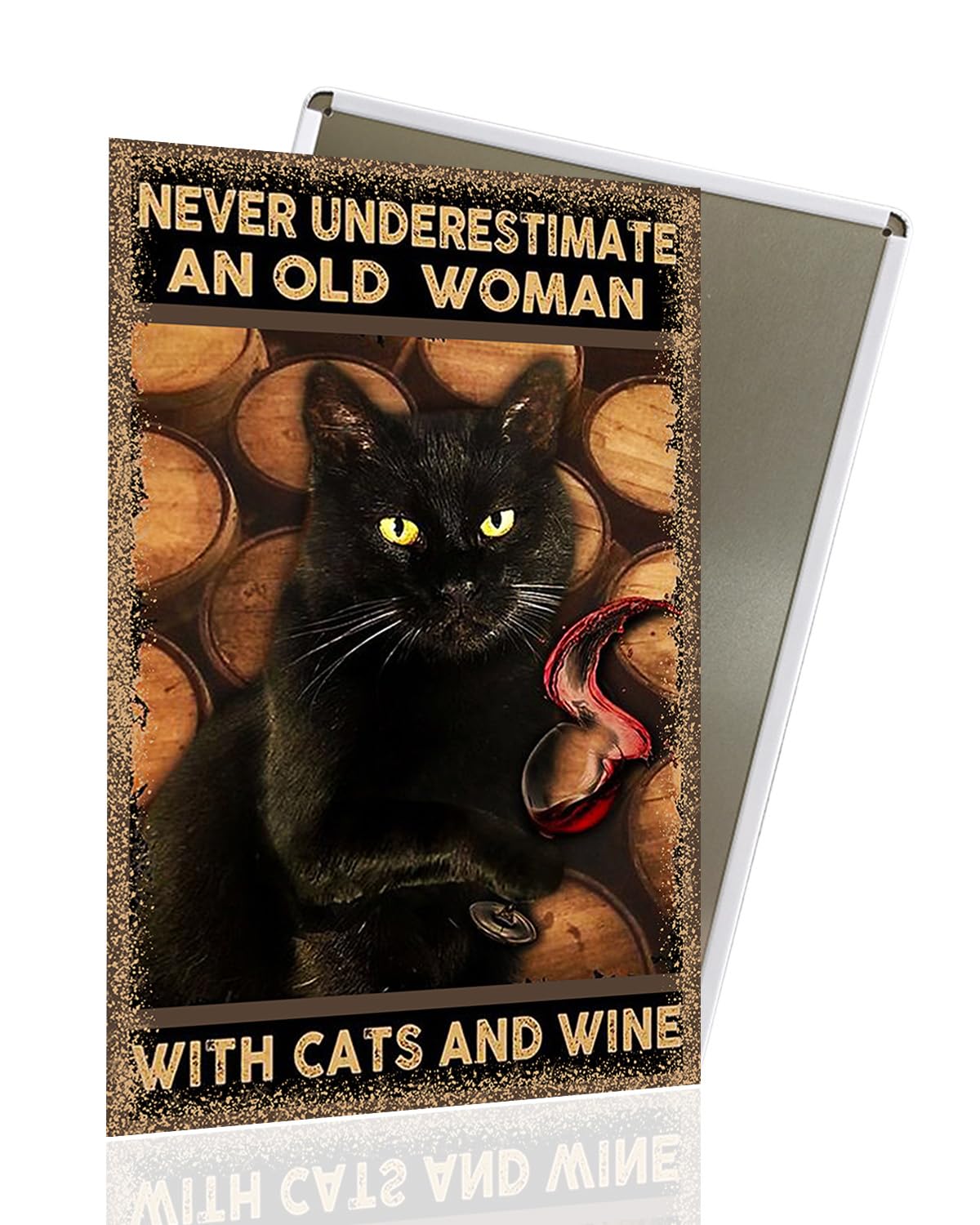 Vintage Black Cat Metal Sign, That's What I Do I Bake And I Know Things Funny Cat Sign Wall Decor for Bedroom Bathroom Retro Metal Tin Sign, Metal Cat Sign Home Decor For Cat Lovers 8x12â€³