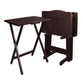 Casual Home 660-40 Tray Table Set, Natural, 14.75 in x 19 in x 25.5 in, 5 Piece