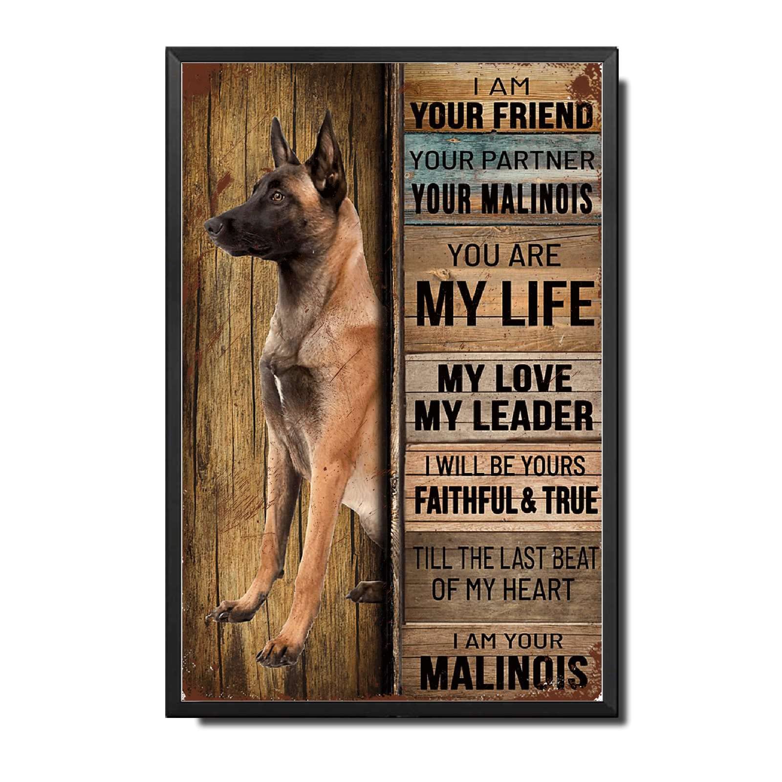 Lygond Metal Sign Tin Sign Vintage Wall Art I Am Your Friend Gift for Boxer Lovers Dog Lovers Vintage Wall Art Prints Restroom Tin Sign for Pub 8×12 Inches