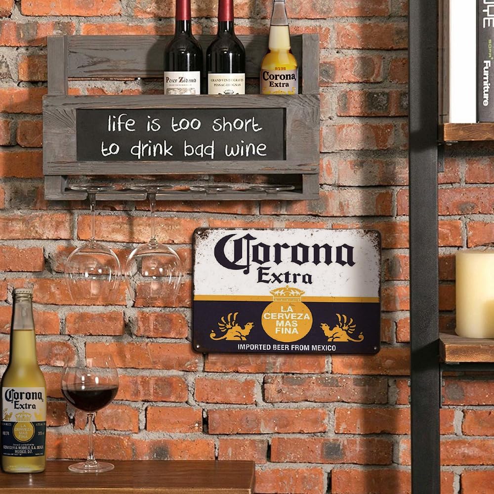 Bar Signs, Beer Signs for Man Cave, Corona Beer Signs Garage Decor Bar Decorations, 8x12 Inches Coors Light Beer Poster Metal Signs Bar Wall Decor Bar Decor for Pub Home House Coffee