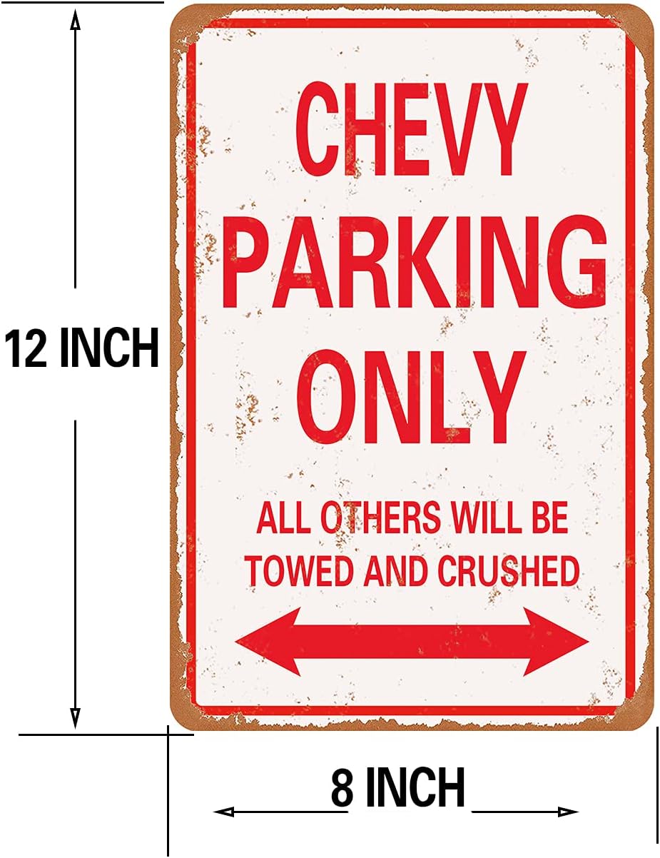 CADILLAC Parking only vintage look funny mental tin sign-8 X 12 inches-Aluminum