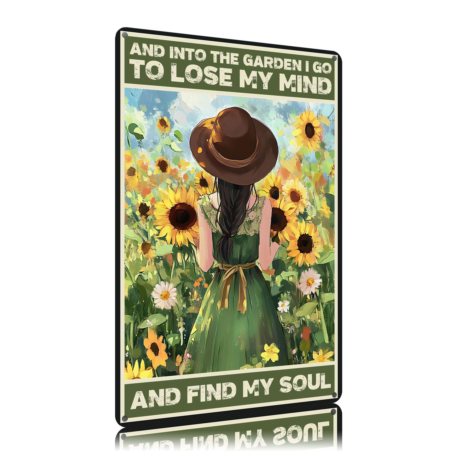 Metal Signs Wildflower Vintage Metal Tin Sign for Home Office Kitchen Bar Cafe Garden Wall Decor 12x8 Inch