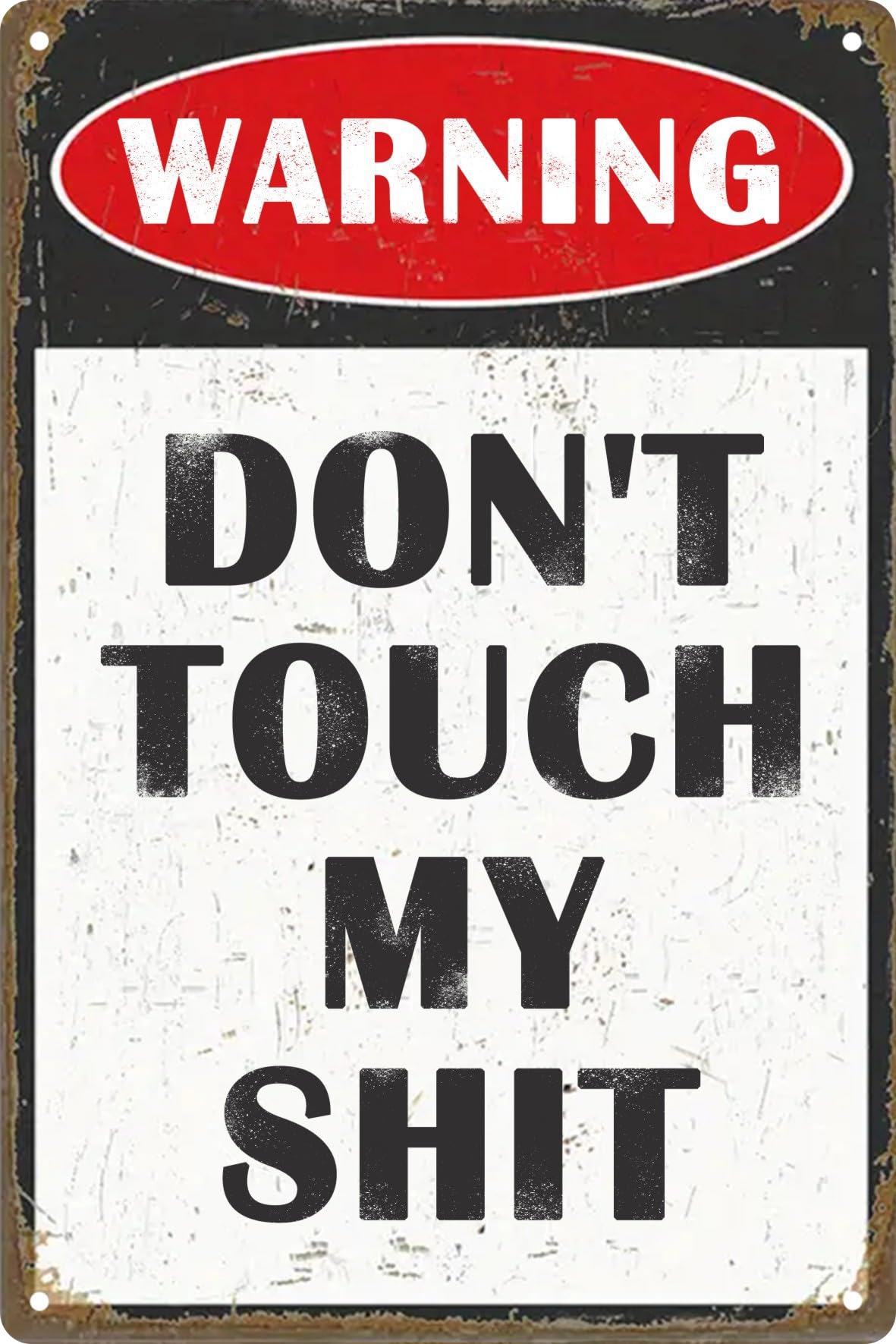 Retro Metal Tin Sign Warning Bathroom Decor Poster Wall Art Vintage For Man Cave For Living Room Wall Home Decor 8x12 In