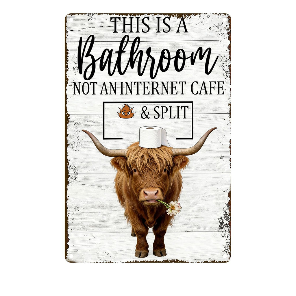 Funny Chicken Metal Tin Sign Bathroom Decor This Is A Bathroom Not An Internet Cafe Signs Retro Posters for Home Restroom Toilet Washroom 8x12inch