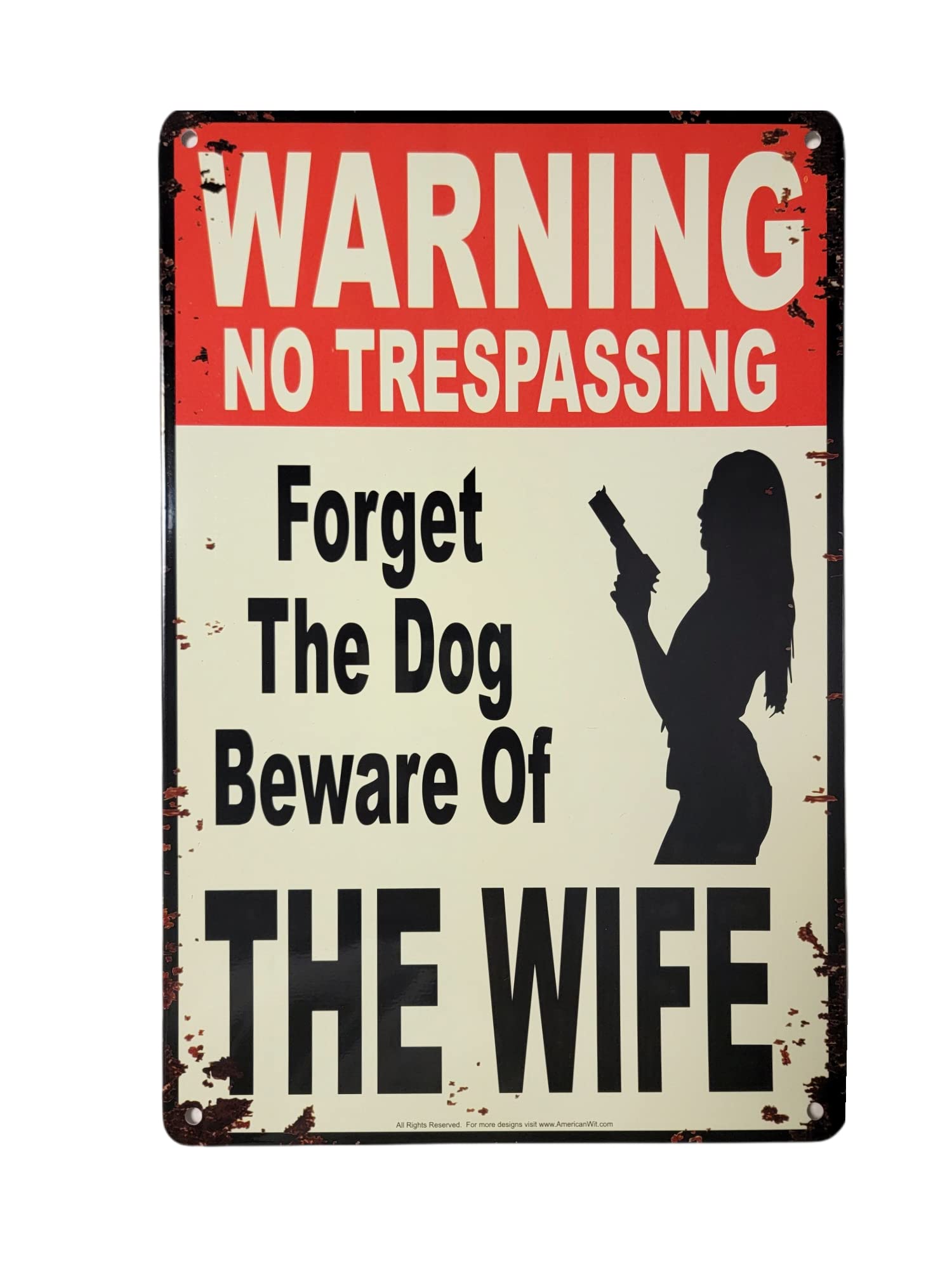 AMERICAN WIT "Warning – Due to Price Increase on Ammo, Do Not Expect a Warning Shot" 12" x 8" Funny Metal Tin Sign Wall Art for Home, Yard, Garage, and Man Cave