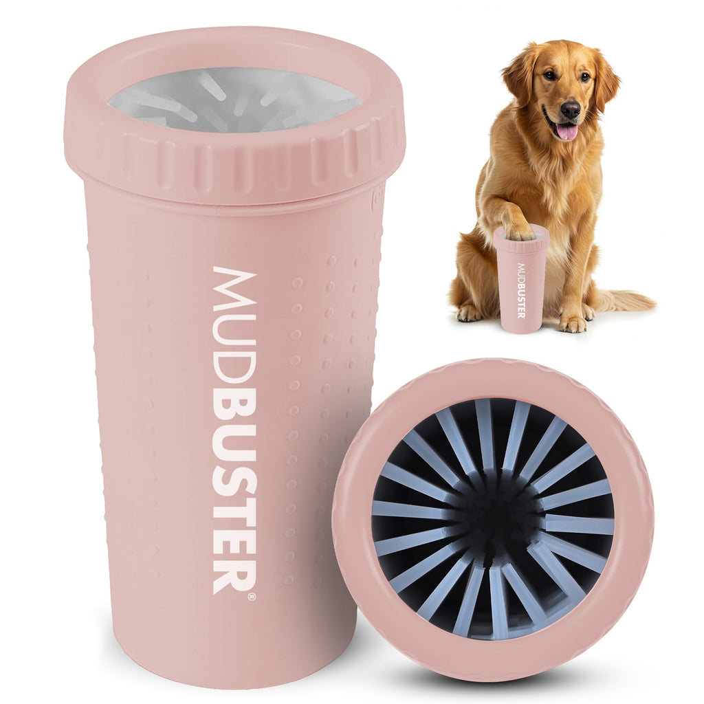 Dexas Pink Medium Dog Paw Cleaner, MudBuster - Premium Quality Pet Supplies and Dog Accessories for Dogs, Easy to Use, Mess Free, BPA Free, Patented Product
