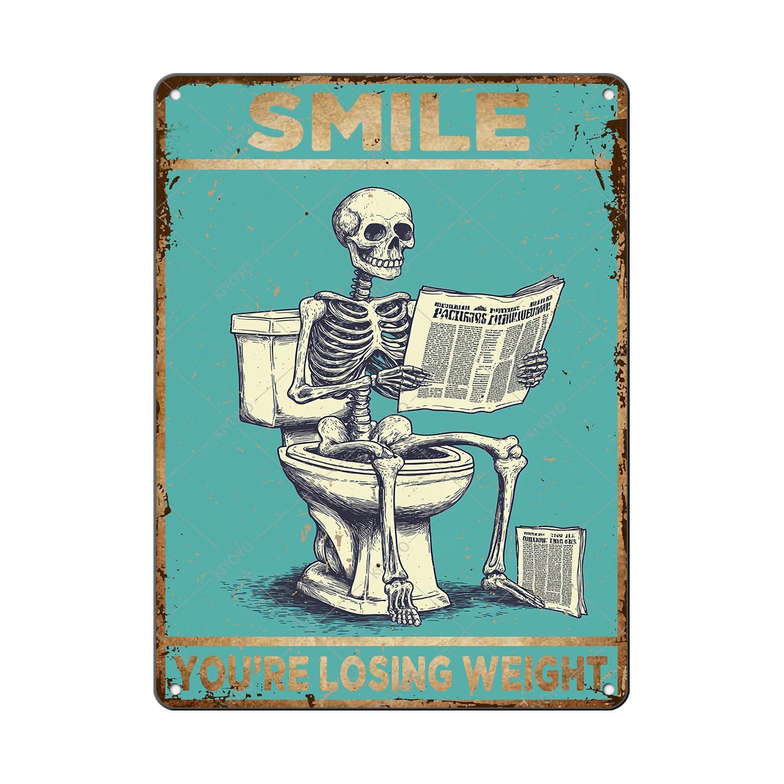 Funny Bear Metal Tin Sign Black and White Bathroom Vintage Bathroom Signs Restroom Wall Decor 12x8 Inch