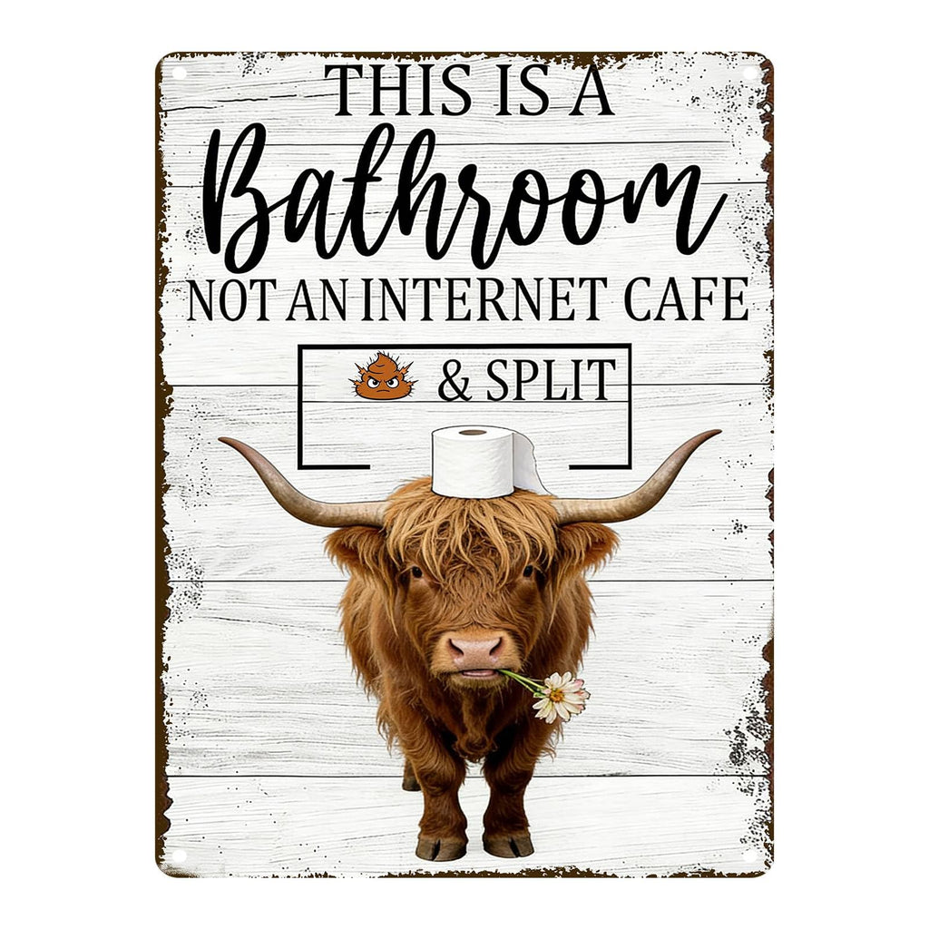 Funny Chicken Metal Tin Sign Bathroom Decor This Is A Bathroom Not An Internet Cafe Signs Retro Posters for Home Restroom Toilet Washroom 8x12inch