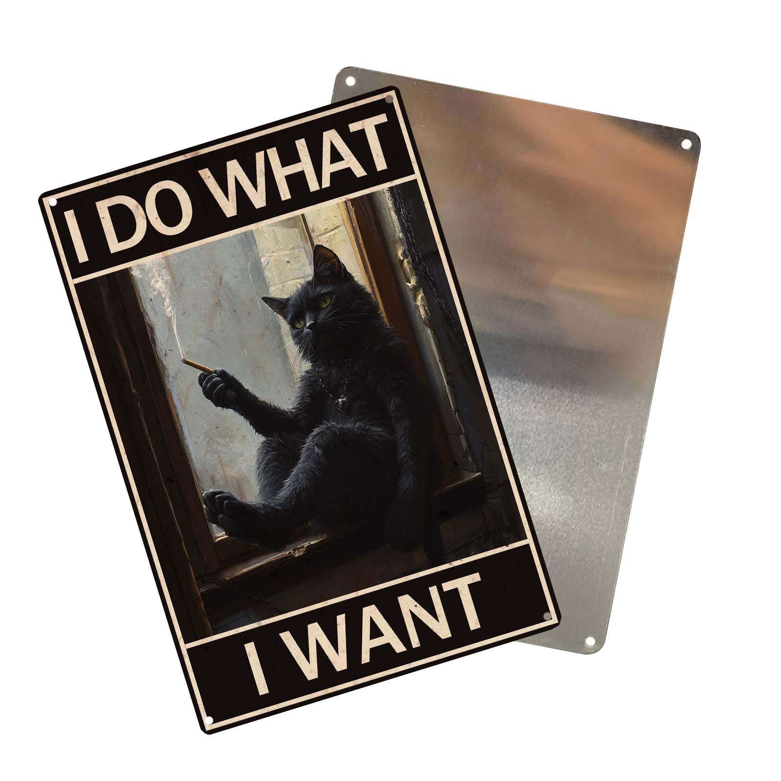 Retro Black Cat Office Funny Poster Metal Sign Vintage I'M Not Arguing Wall Decor Funny Signs Decorations Art Poster 8x12Inch TIN sign For Home Bathroom Bar Garden Restroom Bedroom Cafe
