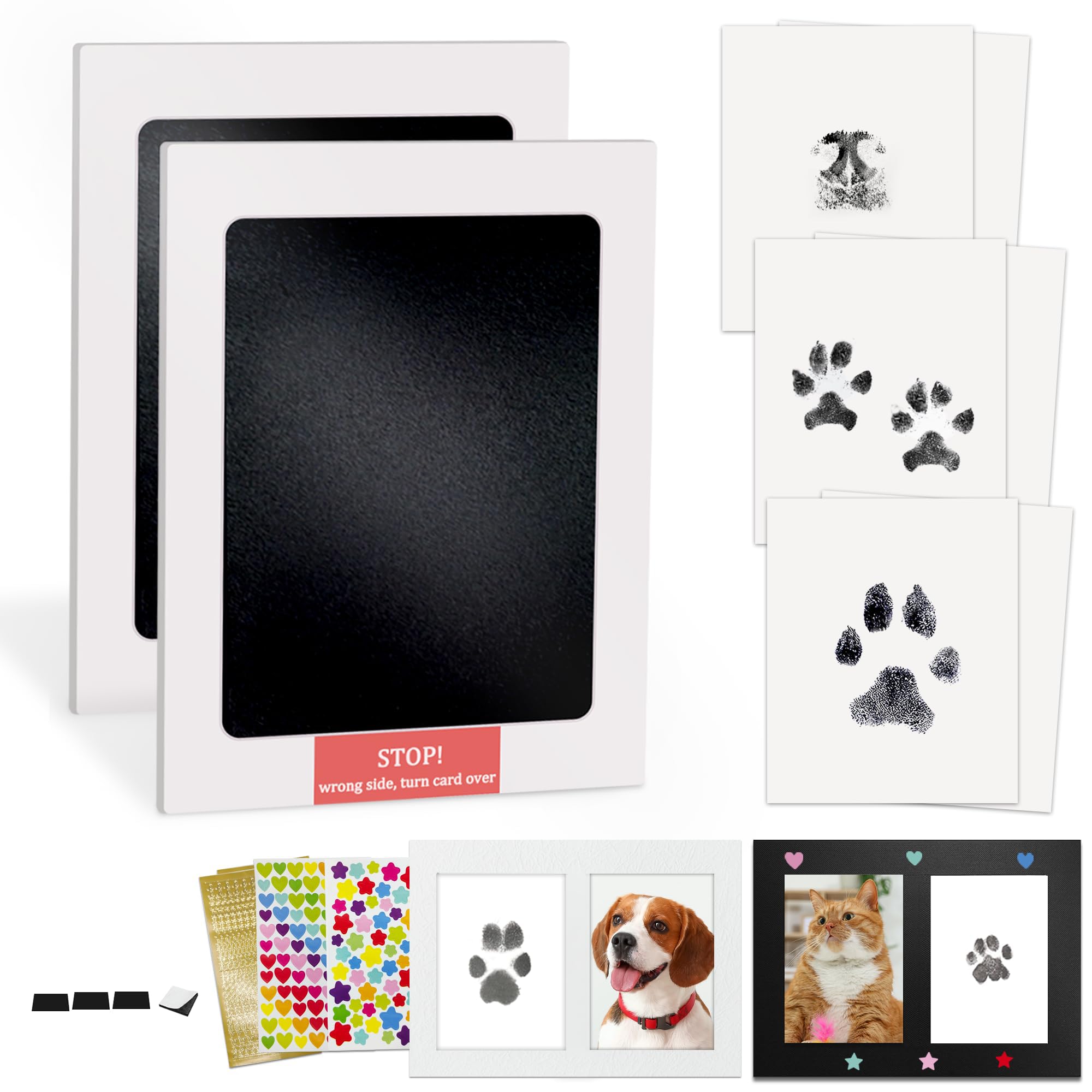 MYPAWLETS Inkless Paw Print Kit,Mess-Free Paw Print Stamp Pad for Dogs Cat,Pet Safe Clean Touch Ink Pad,Dog Nose Print Kit,Pet Paw Print Impression Kit Keepsake,Personalized Pet Lover,Dog Mom Gift-2M