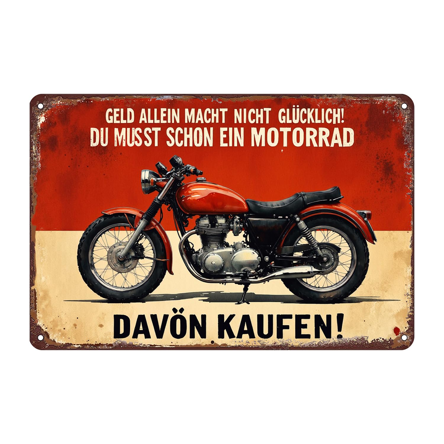 Motorcycle Parking Only Tin Sign Wall Decor - 12x8 Inch Tin Metal Retro Style Wall Art for Garage, Workshop, Bar, Biker Gift for Motorcycle Enthusiasts
