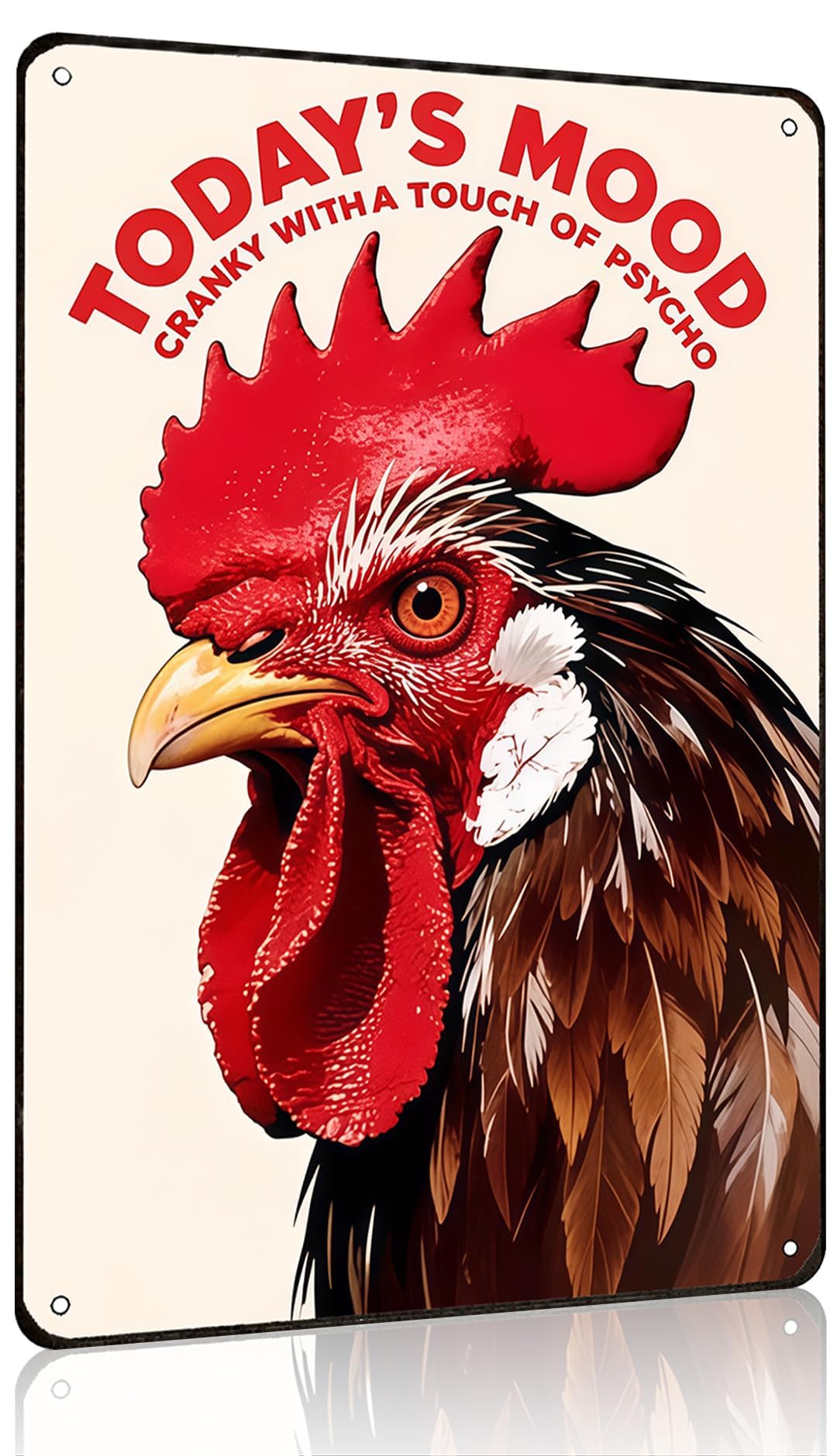 Funnysign Chicken Gifts Vintage Chicken Today's Mood Tin Sign for Chicken Coop Farm Kitchen Garden Yard Decor 8x12 inch (3914)