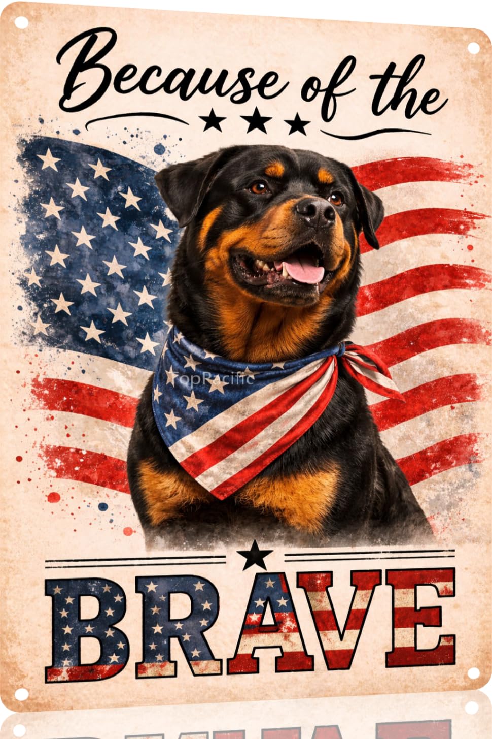 Patriotic Brittany-Spaniel Funny Tin Sign 12x8 Inch Vintage Metal Wall 4th of July Independence Day Art Retro Humor for Bathroom Kitchen Bedroom Room Home Gift Decoration(58978)