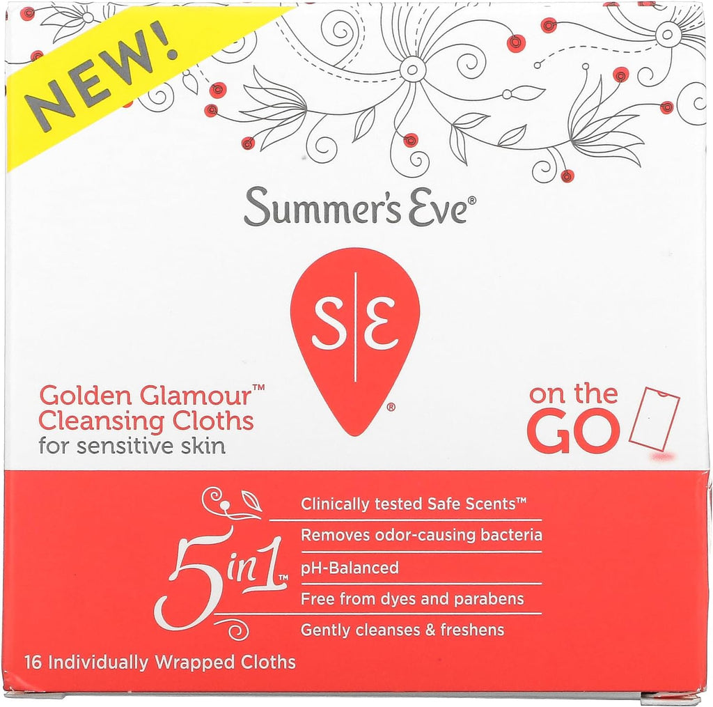 Summer's Eve Amber Nights Feminine Wipes, with Gentle pH-Balanced Formula Designed to Remove Odor, Individually Wrapped Wipes, 12 Count