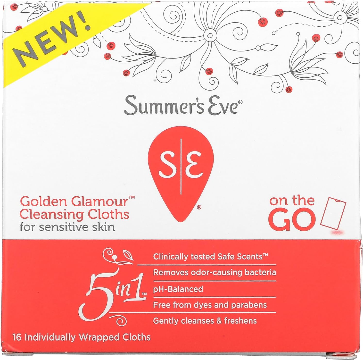 Summer's Eve Amber Nights Feminine Wipes, with Gentle pH-Balanced Formula Designed to Remove Odor, Individually Wrapped Wipes, 12 Count