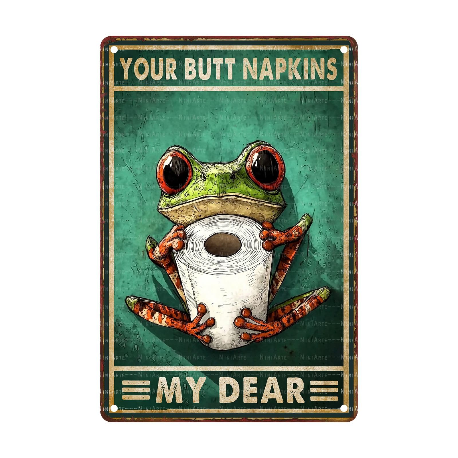 Funny Turtle Bathroom Vintage Tin Sign Turtle Metal Sign Beach Bathroom Wall Decor 8X12Inch