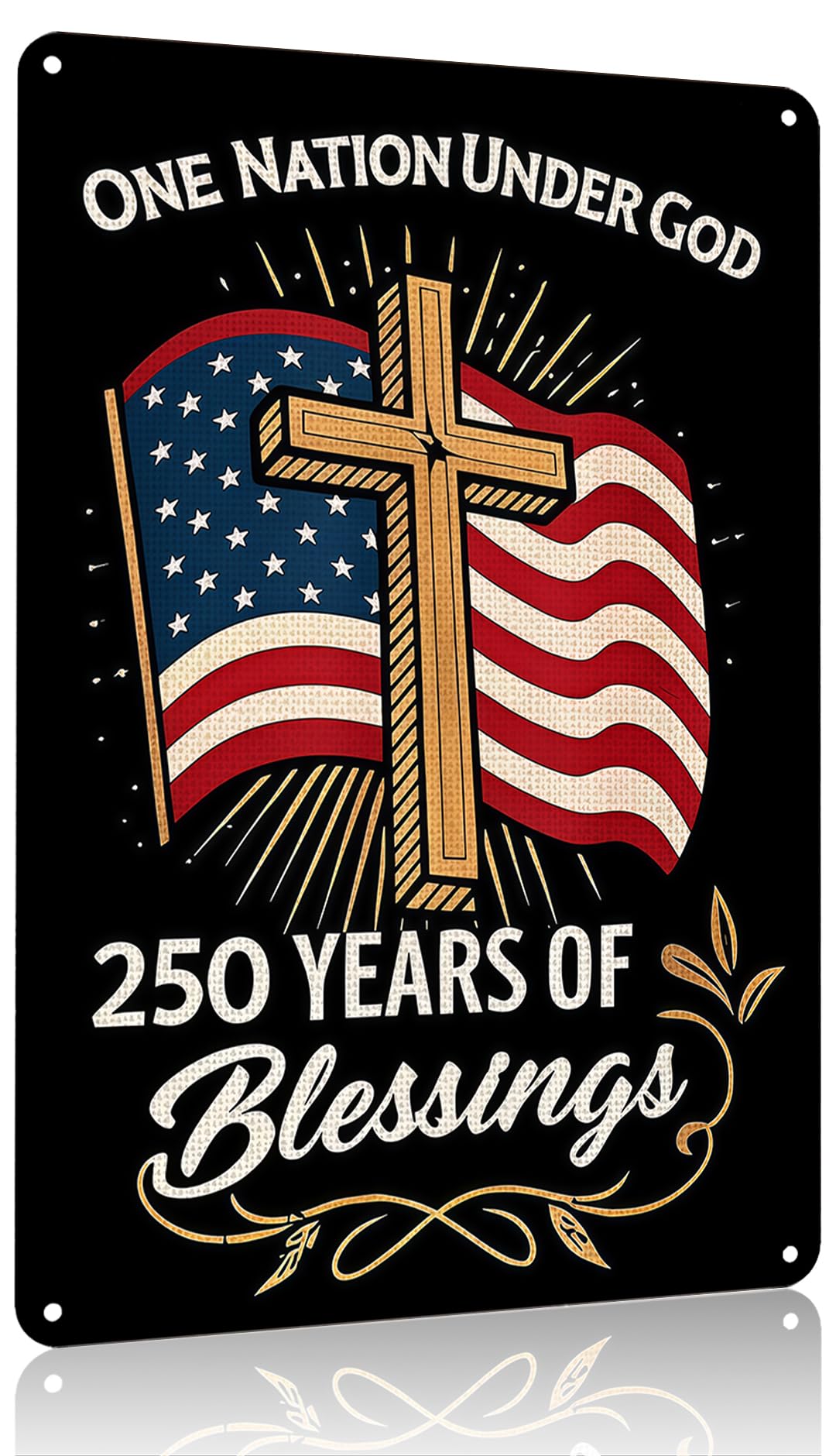 FunnySign 250 Anniversary USA Merchandise Vintage Patriotic Decor USA 250 Years of Freedom Eagle Design Tin Sign for Home Bedroom Front Door Yard Porch Decor 8 x 12 inches