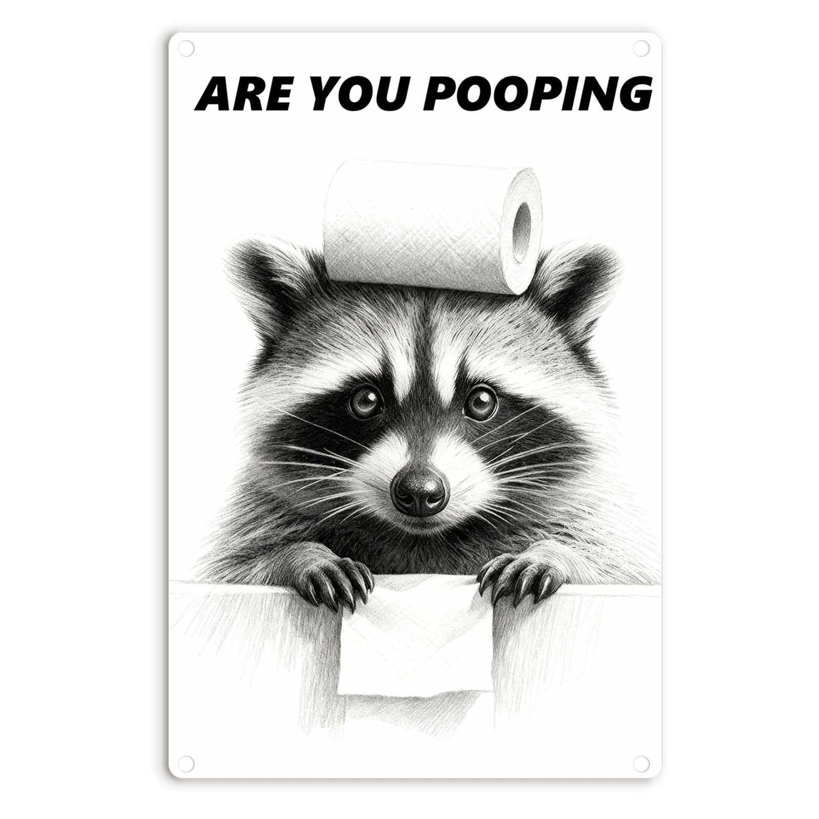 Funny Bathroom Wall Art Highland Cow Metal Signs - Vintage Metal Tin Sign Wall Art Decor, Are You Pooping Western Bathroom Decor for Cow Lovers,Restroom,12x8 inch
