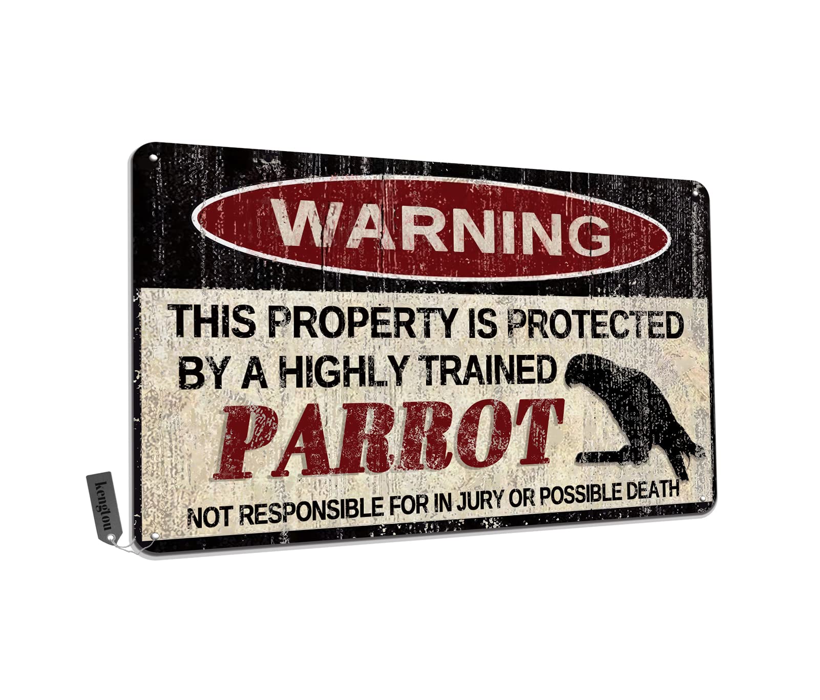 Chickens Tin Sign, Funny Metal Sign, Vintage Wall Decor 12x8 Inch - Warning This Property Protected by Chickens