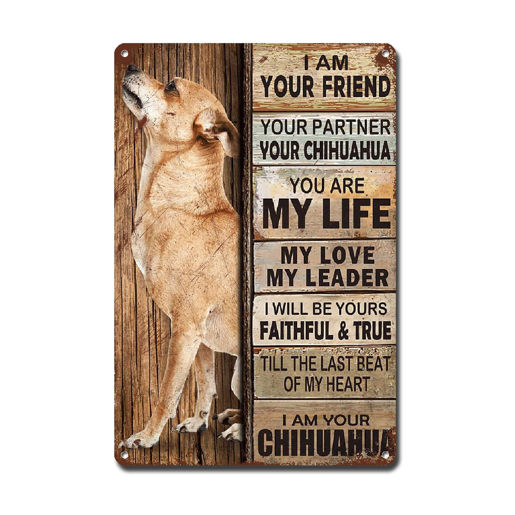 Lygond Metal Sign Tin Sign Vintage Wall Art I Am Your Friend Gift for Boxer Lovers Dog Lovers Vintage Wall Art Prints Restroom Tin Sign for Pub 8×12 Inches