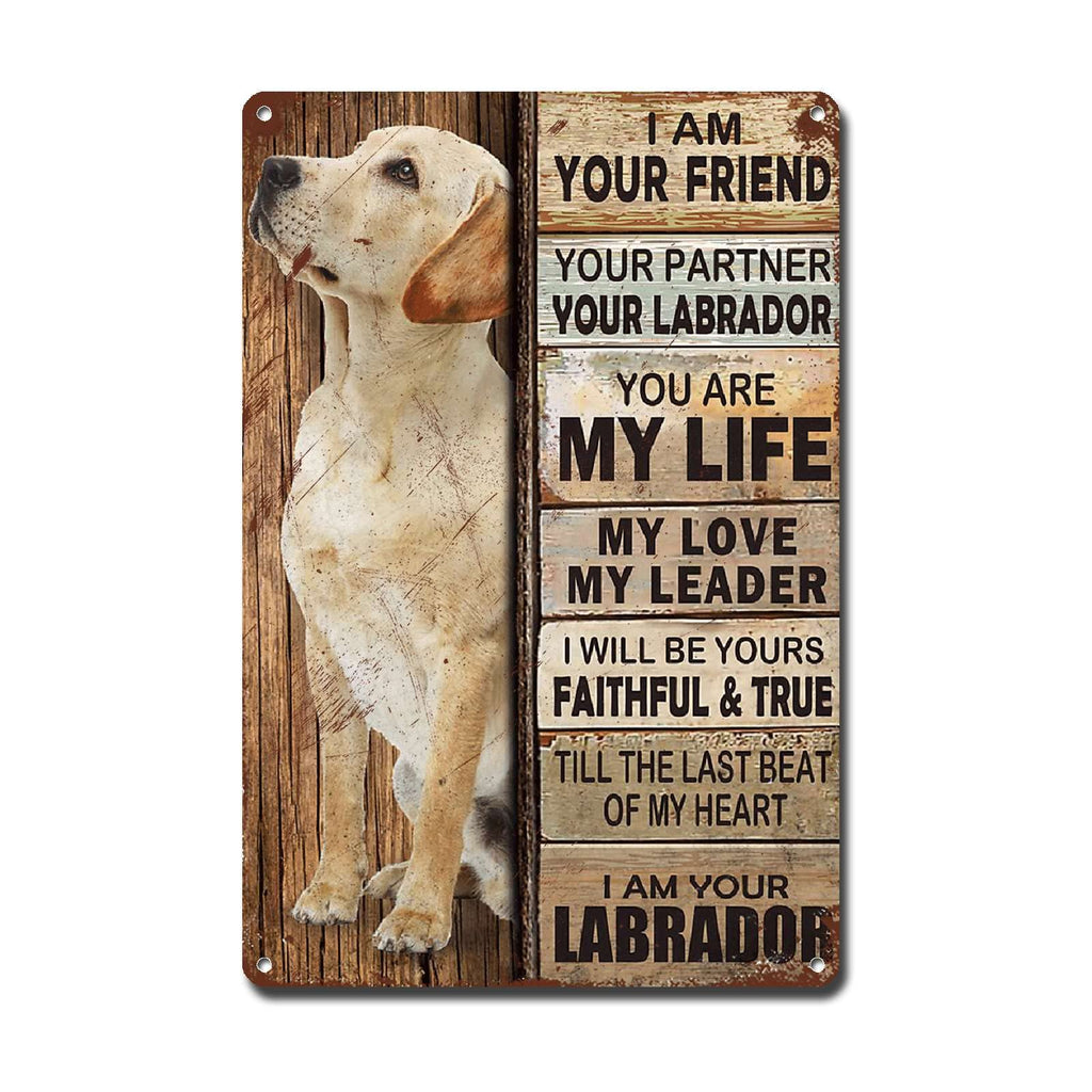 Lygond Metal Sign Tin Sign Vintage Wall Art I Am Your Friend Gift for Boxer Lovers Dog Lovers Vintage Wall Art Prints Restroom Tin Sign for Pub 8×12 Inches