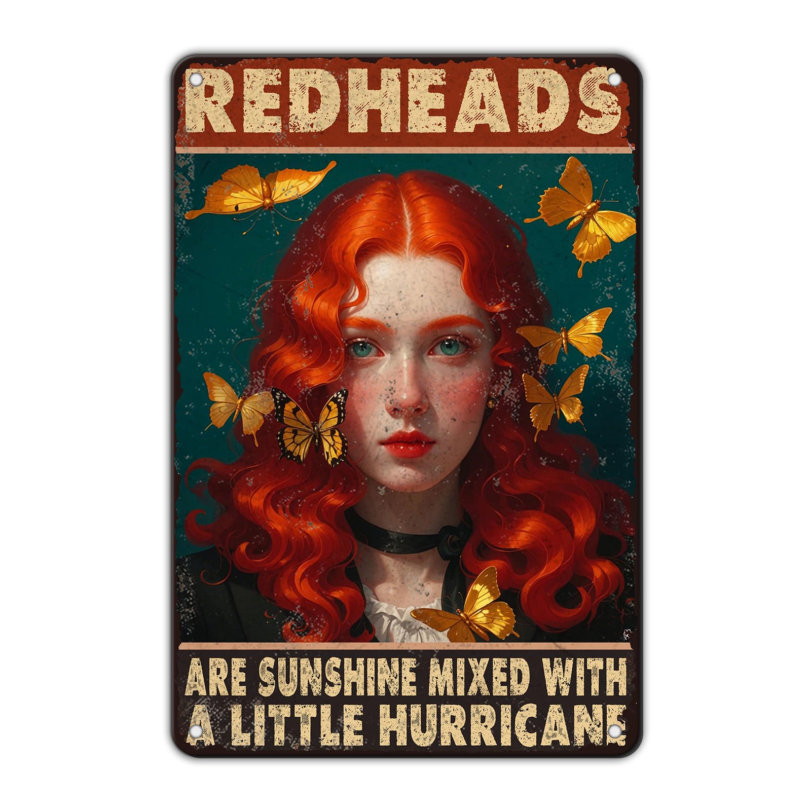 KIYOYO Vintage Tin Metal Sign Poster Grow Positive Thoughts Vintage Poster Flower Head Girl Poster Mental Health Poster Motivational Poster Emotions Poster Vintage Wall Home Decor 8x12 Inch
