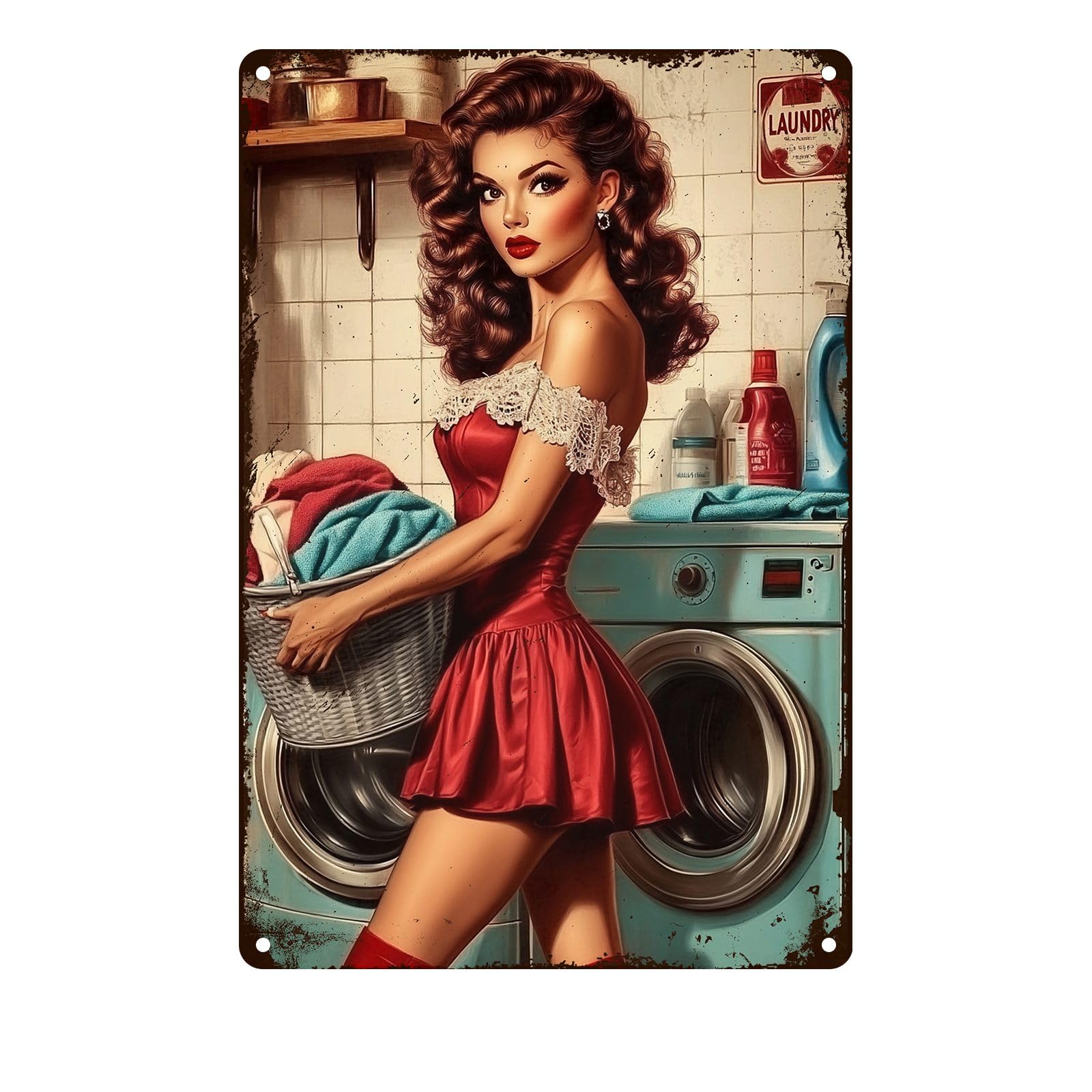 Laundry Metal Tin Sign Laundry Room Wall Decor Fresh Linens Breezy Days Signs Retro Posters for Bathroom Home Bedroom Laundromat Garden 8x12inch